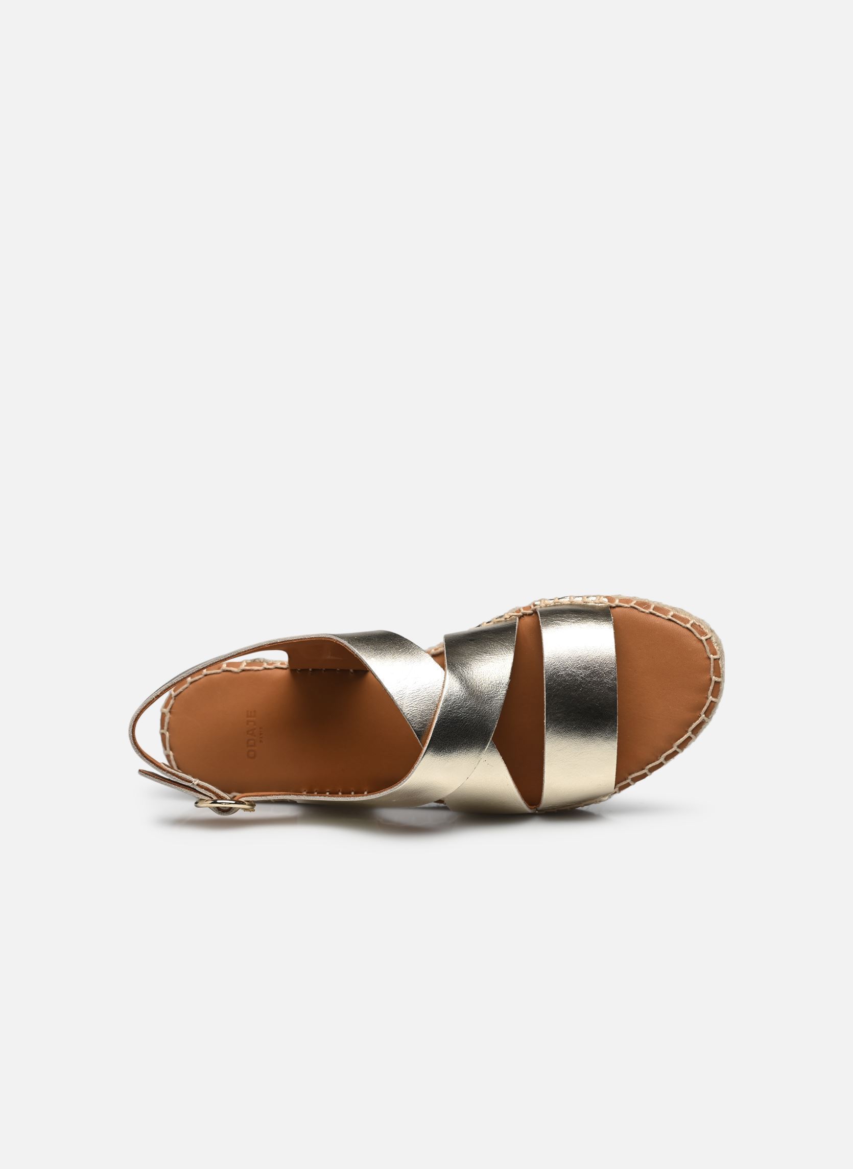 Espadrilles compensées et plateformes Chantal femme or et bronze Odaje Espadrilles compensées et plateformes Chantal femme or et bronze CUIR GRAINÉ CHAMPAGNE