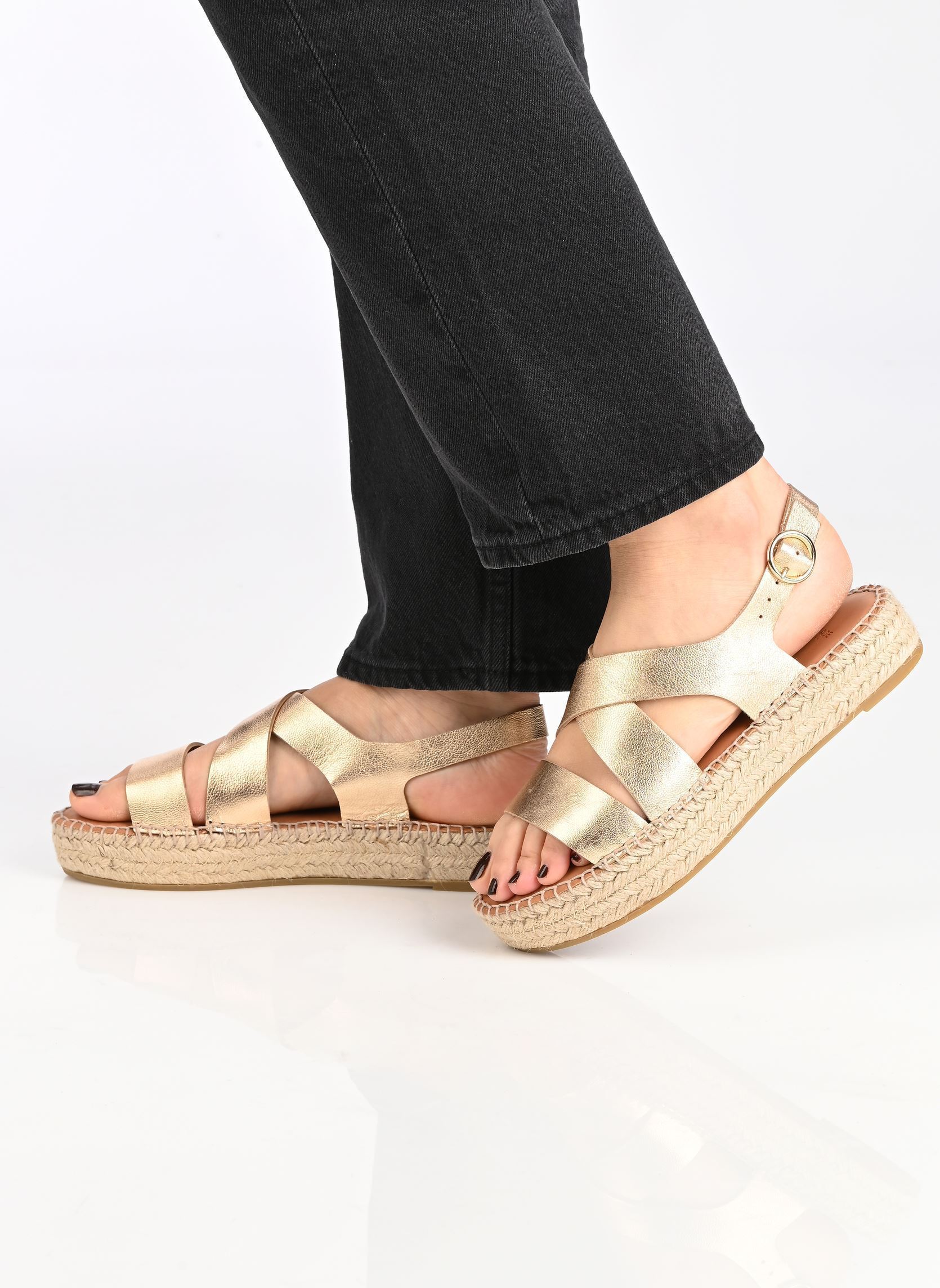 Keil- und Plateau-Espadrilles Chantal damen gold und bronze Odaje Keil- und Plateau-Espadrilles Chantal damen gold und bronze CUIR DORÉ