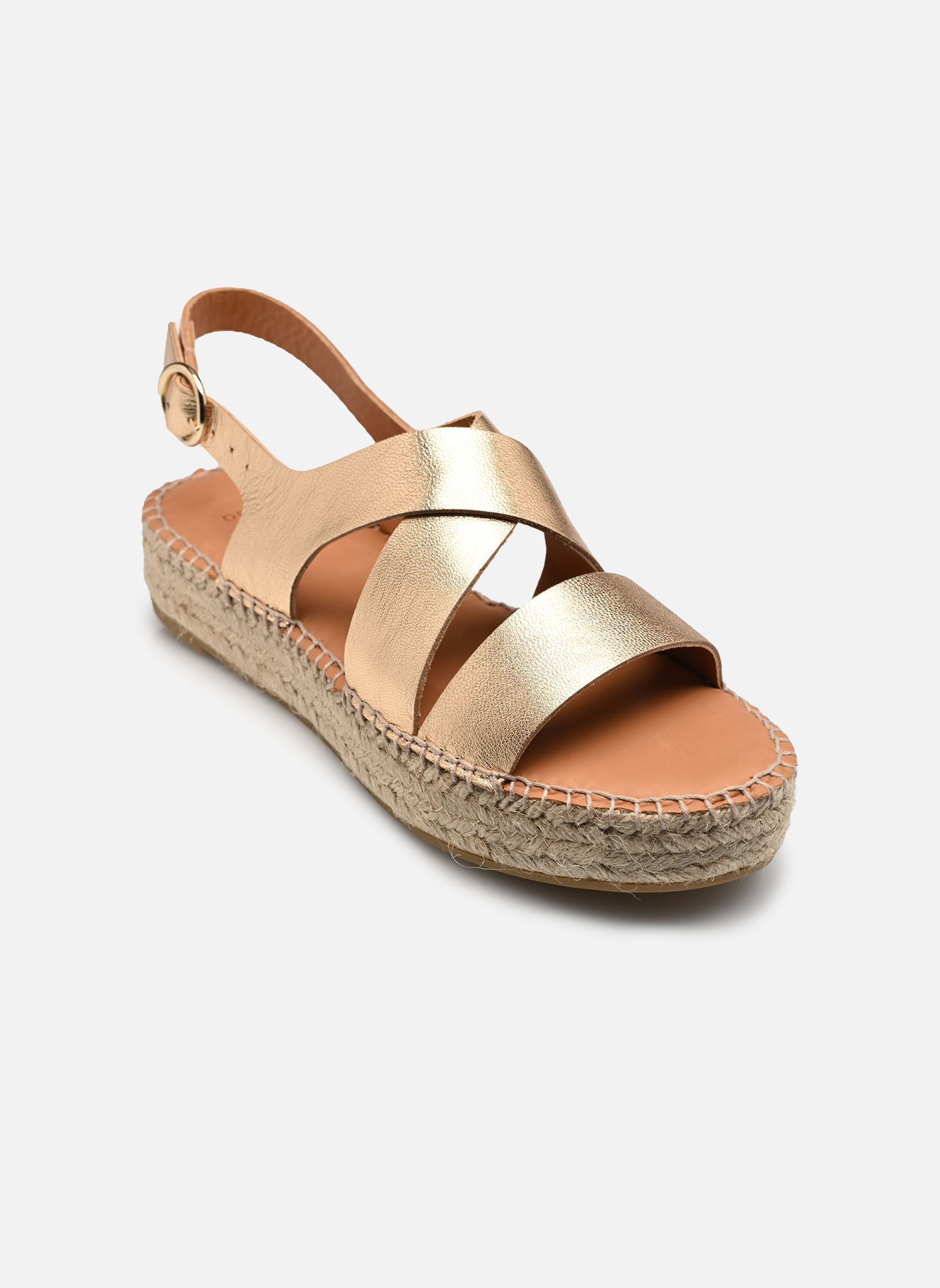 Keil- und Plateau-Espadrilles Chantal damen gold und bronze Odaje Keil- und Plateau-Espadrilles Chantal damen gold und bronze CUIR DORÉ