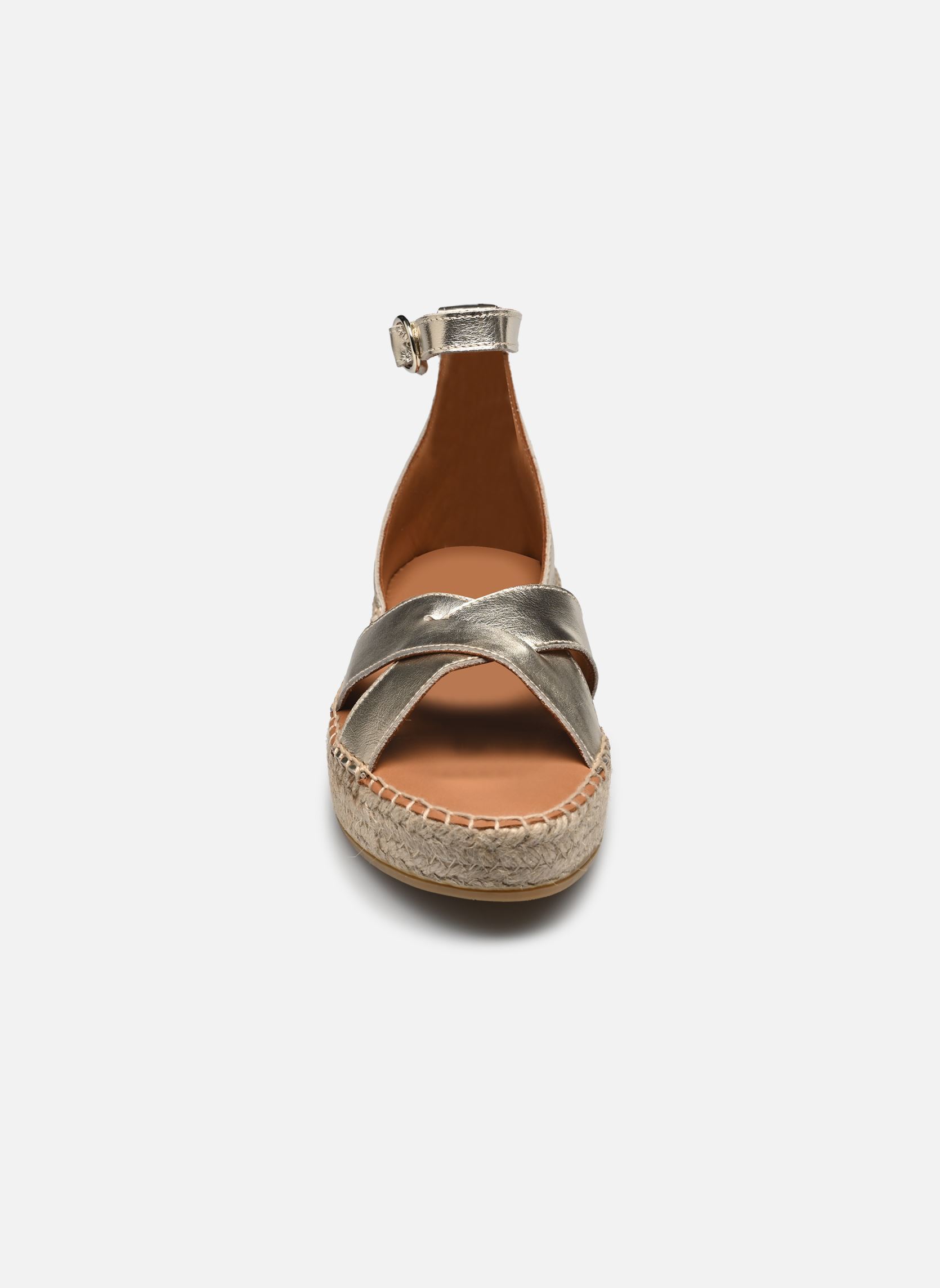 Espadrillas con zeppa e plateau Catherine donna oro e bronzo Odaje Espadrillas con zeppa e plateau Catherine donna oro e bronzo CUIR GRAINÉ CHAMPAGNE