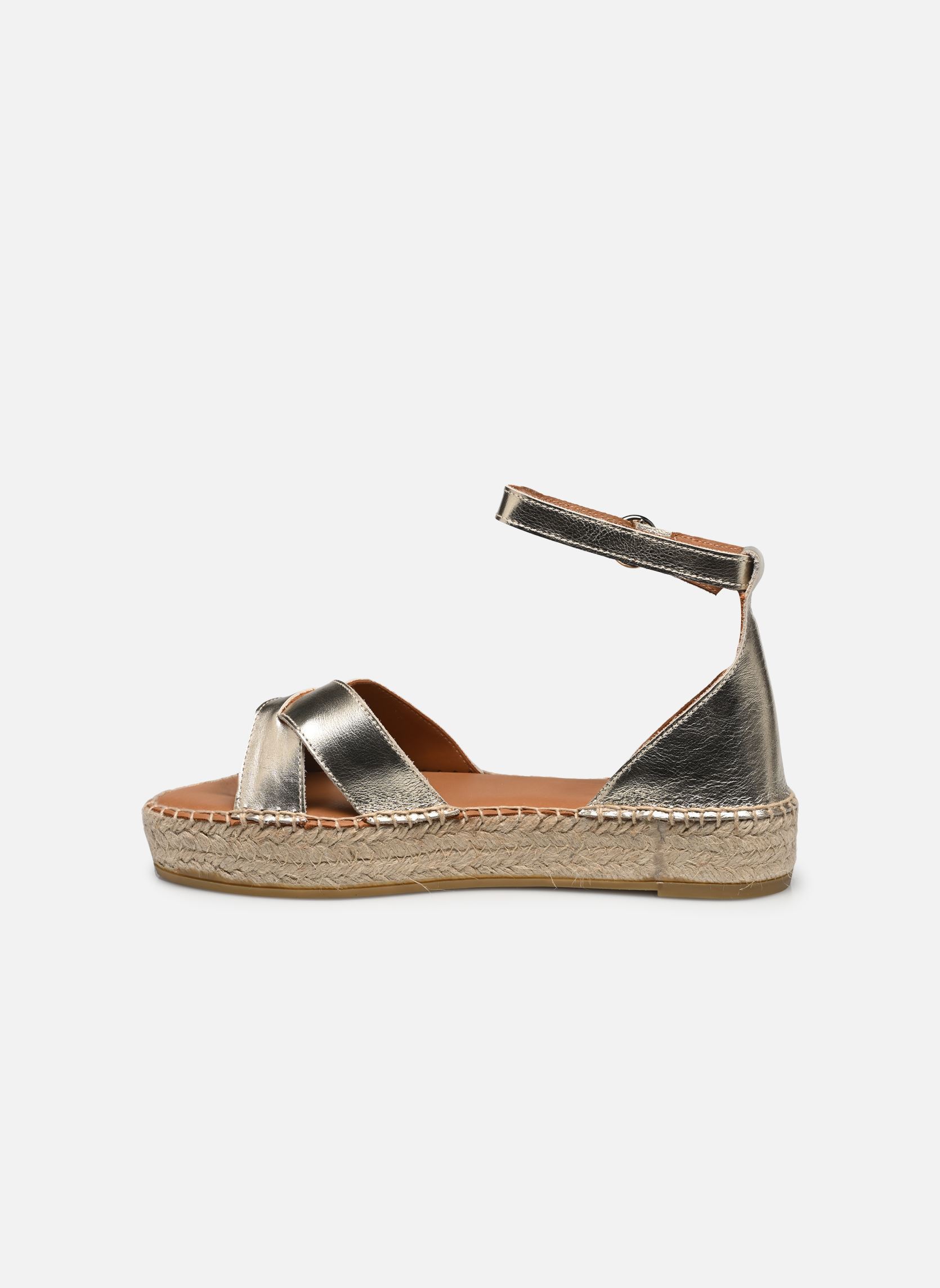 Espadrillas con zeppa e plateau Catherine donna oro e bronzo Odaje Espadrillas con zeppa e plateau Catherine donna oro e bronzo CUIR GRAINÉ CHAMPAGNE