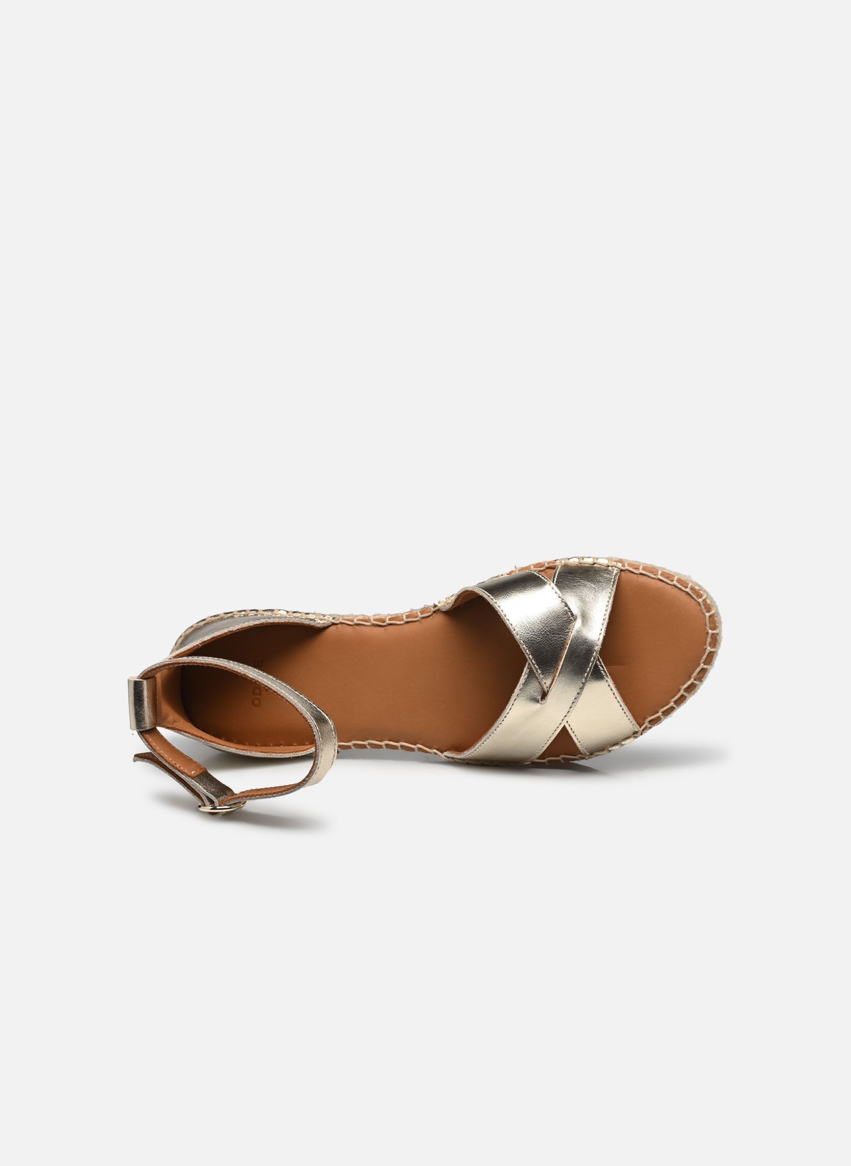 Espadrillas con zeppa e plateau Catherine donna oro e bronzo Odaje Espadrillas con zeppa e plateau Catherine donna oro e bronzo CUIR GRAINÉ CHAMPAGNE