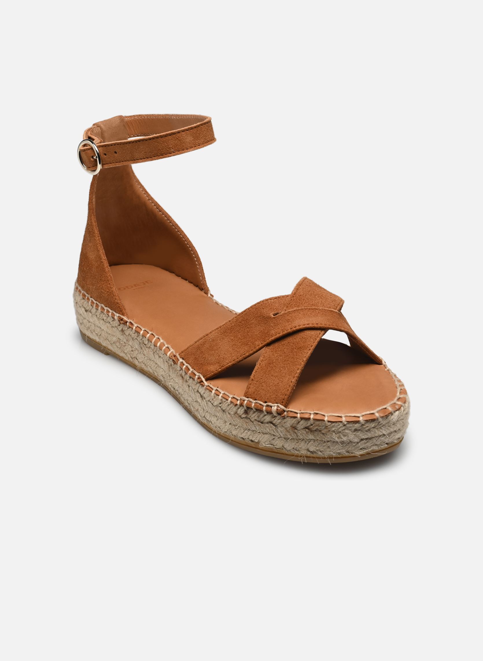 Espadrillas con zeppa e plateau Catherine donna marrone Odaje Espadrillas con zeppa e plateau Catherine donna marrone SUÈDE COGNAC