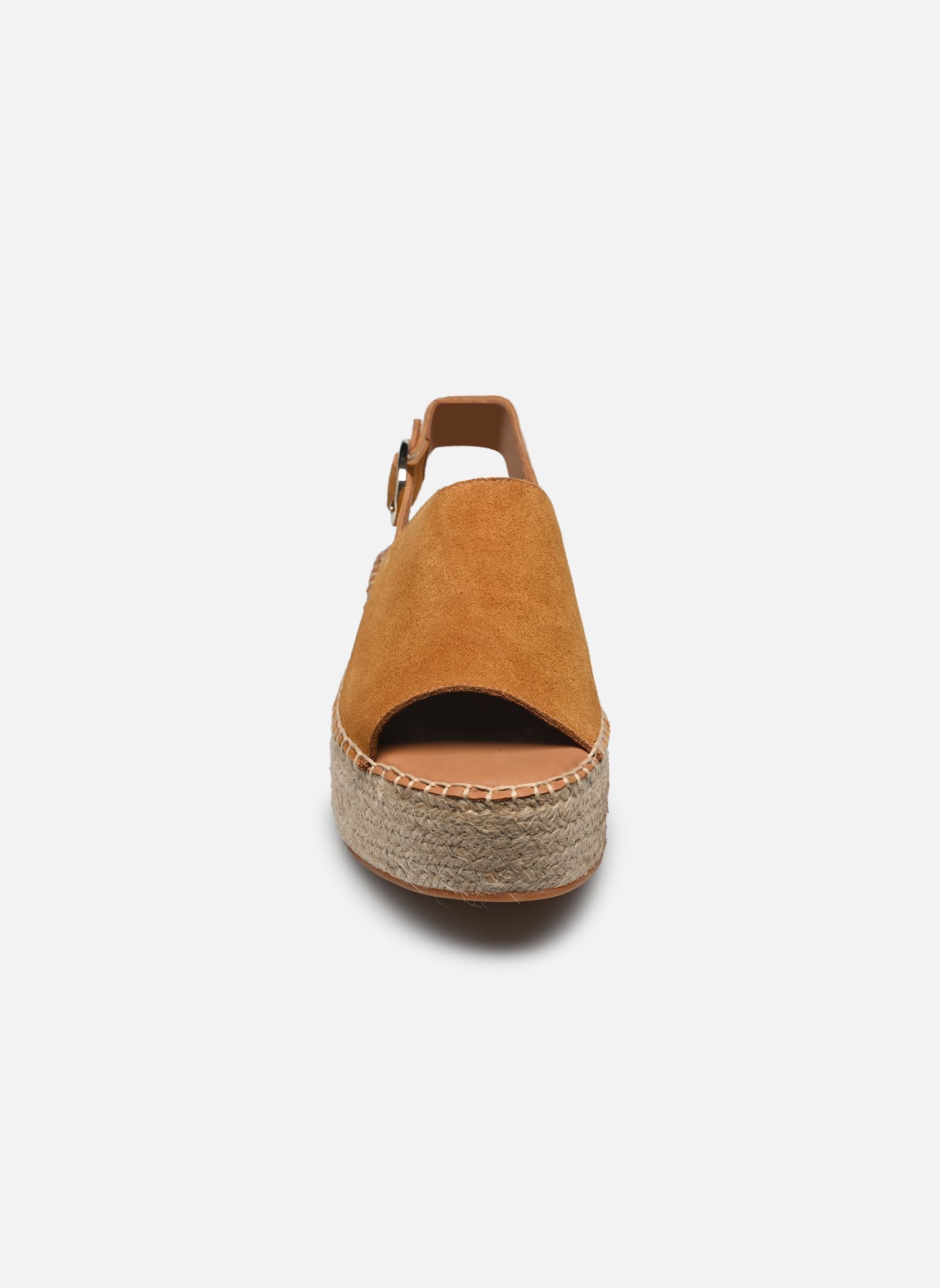 Espadrilles met sleehak en plateau Maya dames bruin Odaje Espadrilles met sleehak en plateau Maya dames bruin SUÈDE AMBRE
