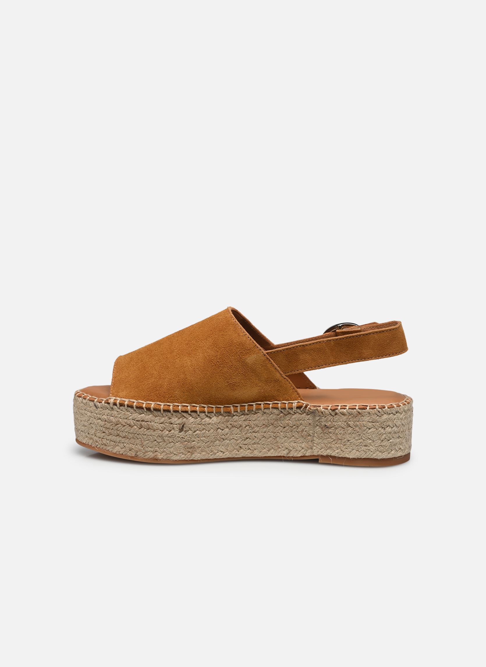 Espadrilles met sleehak en plateau Maya dames bruin Odaje Espadrilles met sleehak en plateau Maya dames bruin SUÈDE AMBRE