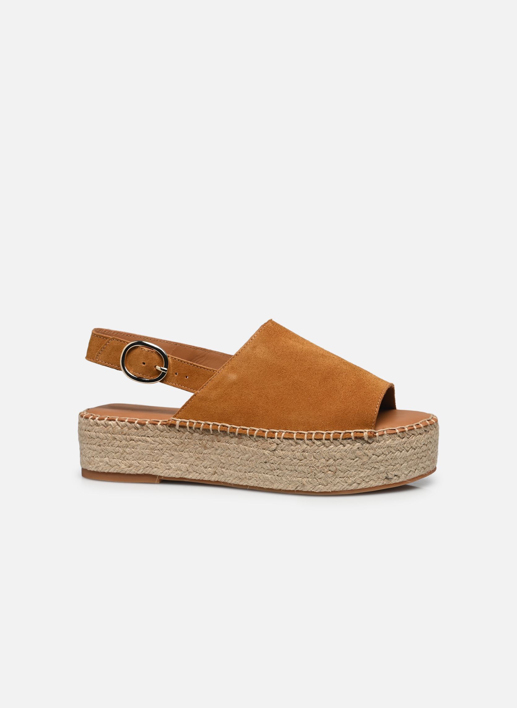 Espadrilles met sleehak en plateau Maya dames bruin Odaje Espadrilles met sleehak en plateau Maya dames bruin SUÈDE AMBRE