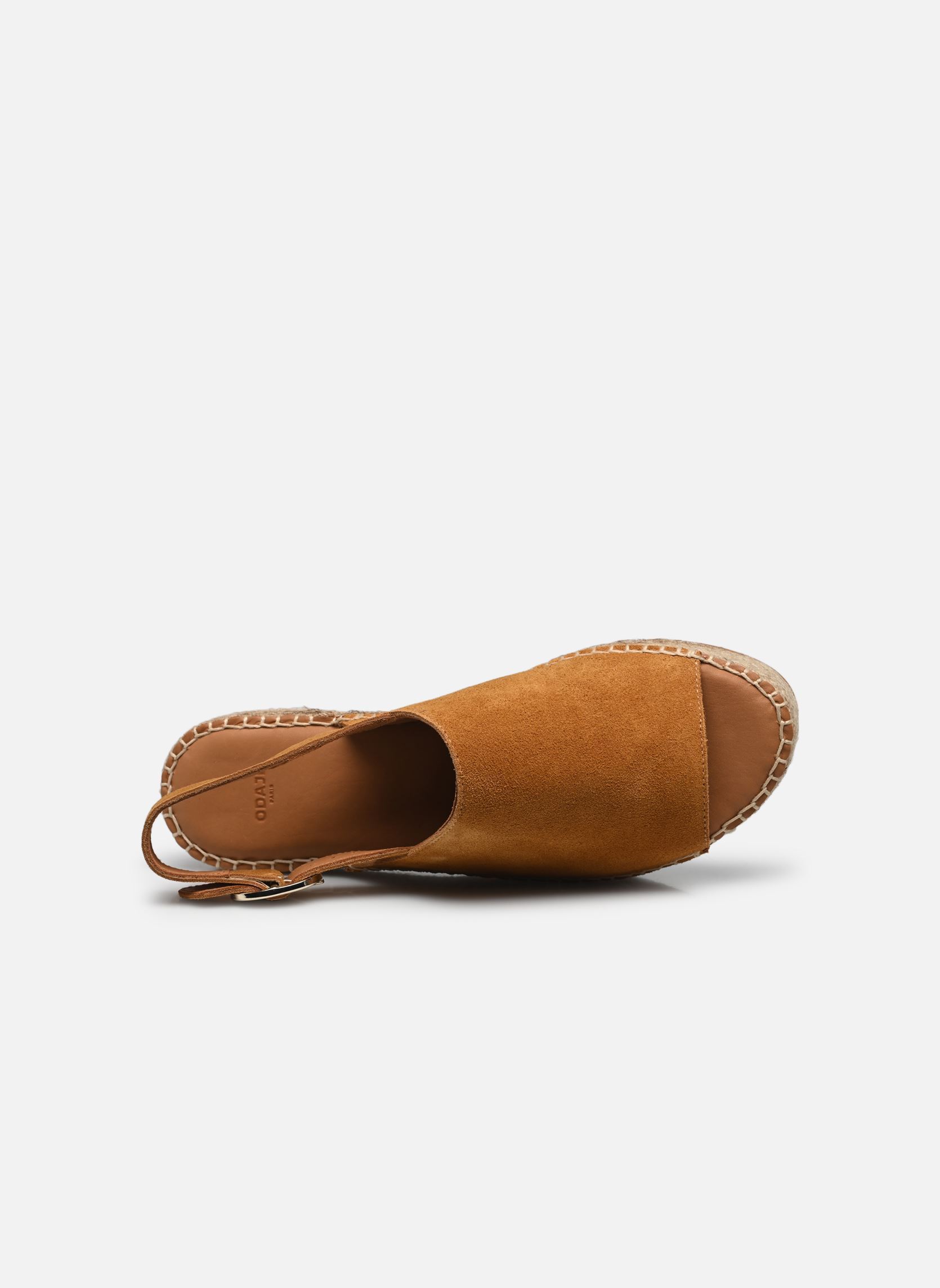 Espadrilles met sleehak en plateau Maya dames bruin Odaje Espadrilles met sleehak en plateau Maya dames bruin SUÈDE AMBRE