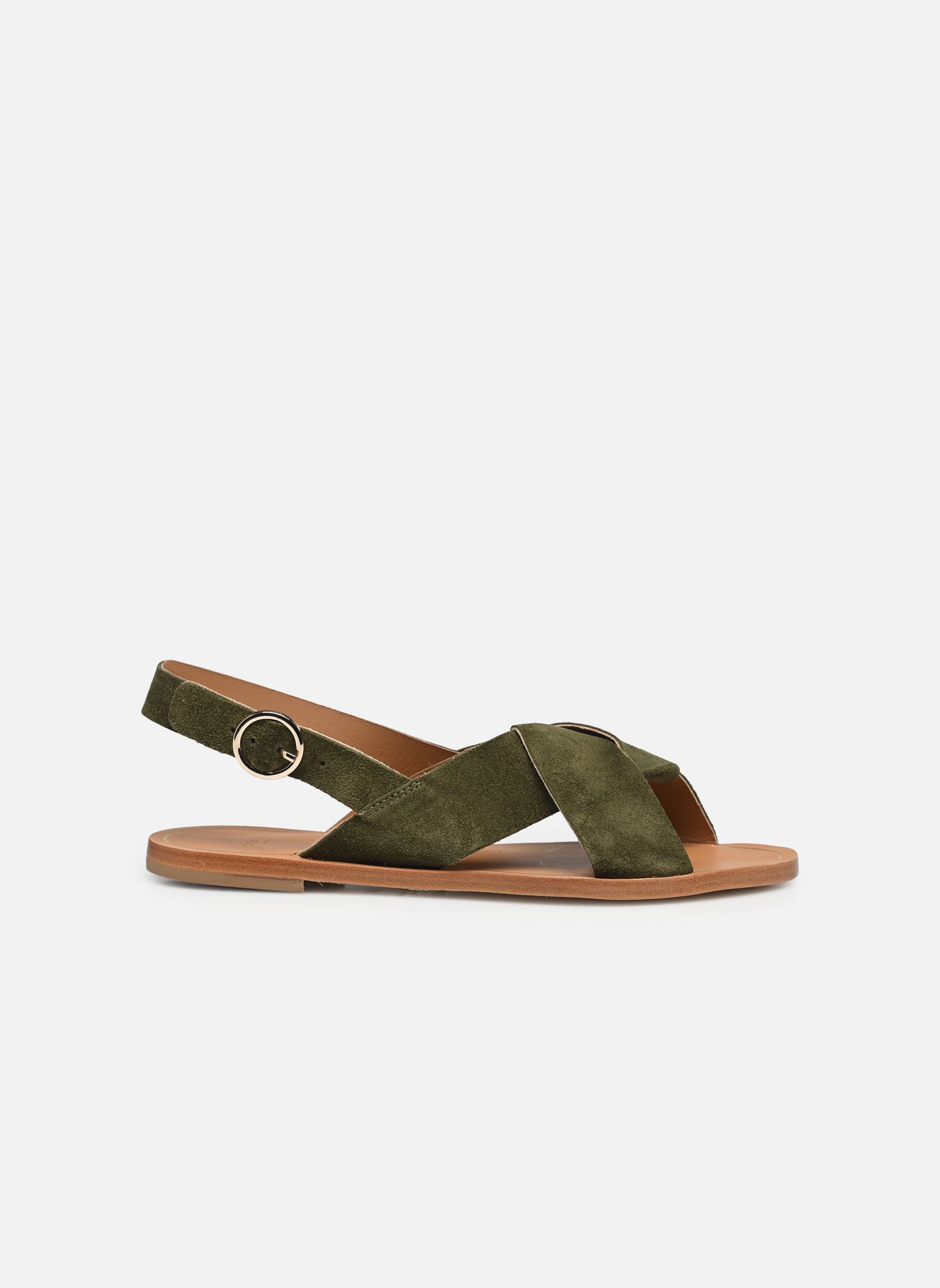 Platte sandalen Paloma dames groen Odaje Platte sandalen Paloma dames groen SUÈDE KAKI