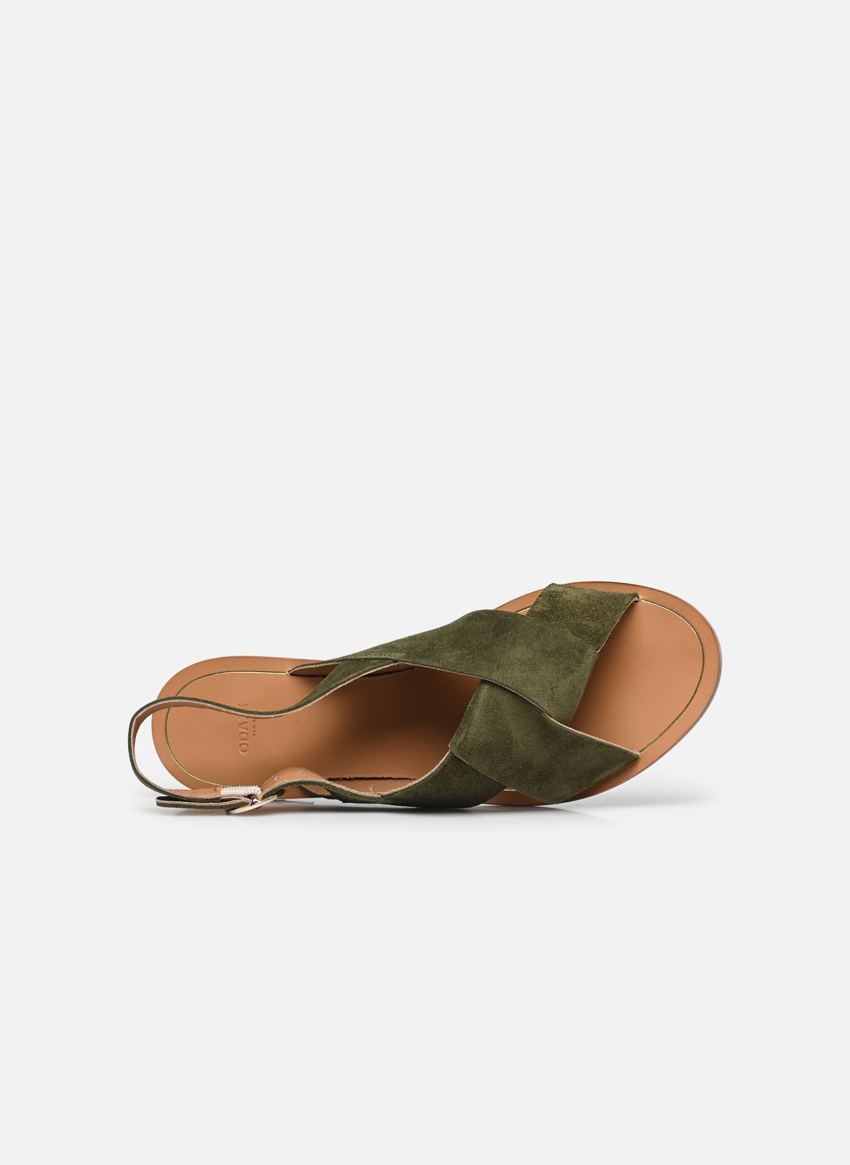 Platte sandalen Paloma dames groen Odaje Platte sandalen Paloma dames groen SUÈDE KAKI