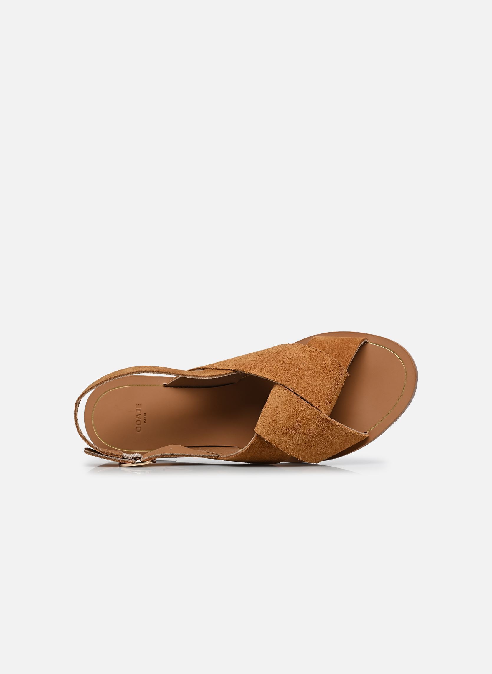Sandales plates Paloma femme marron Odaje Sandales plates Paloma femme marron SUÈDE AMBRE