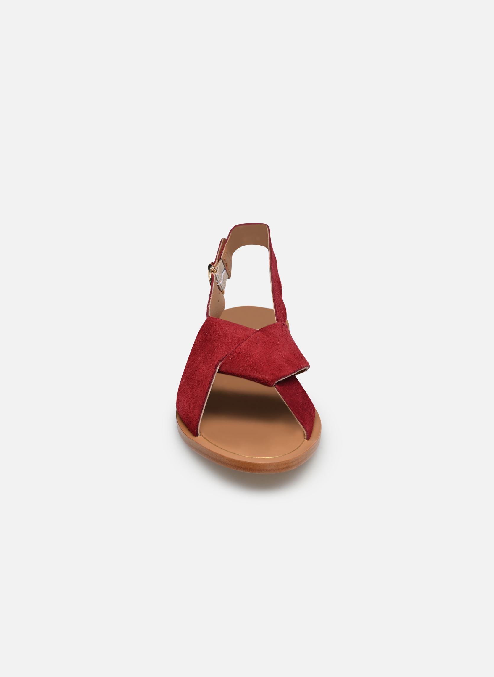 Flache Sandalen Paloma damen rot Odaje Flache Sandalen Paloma damen rot SUÈDE POURPRE