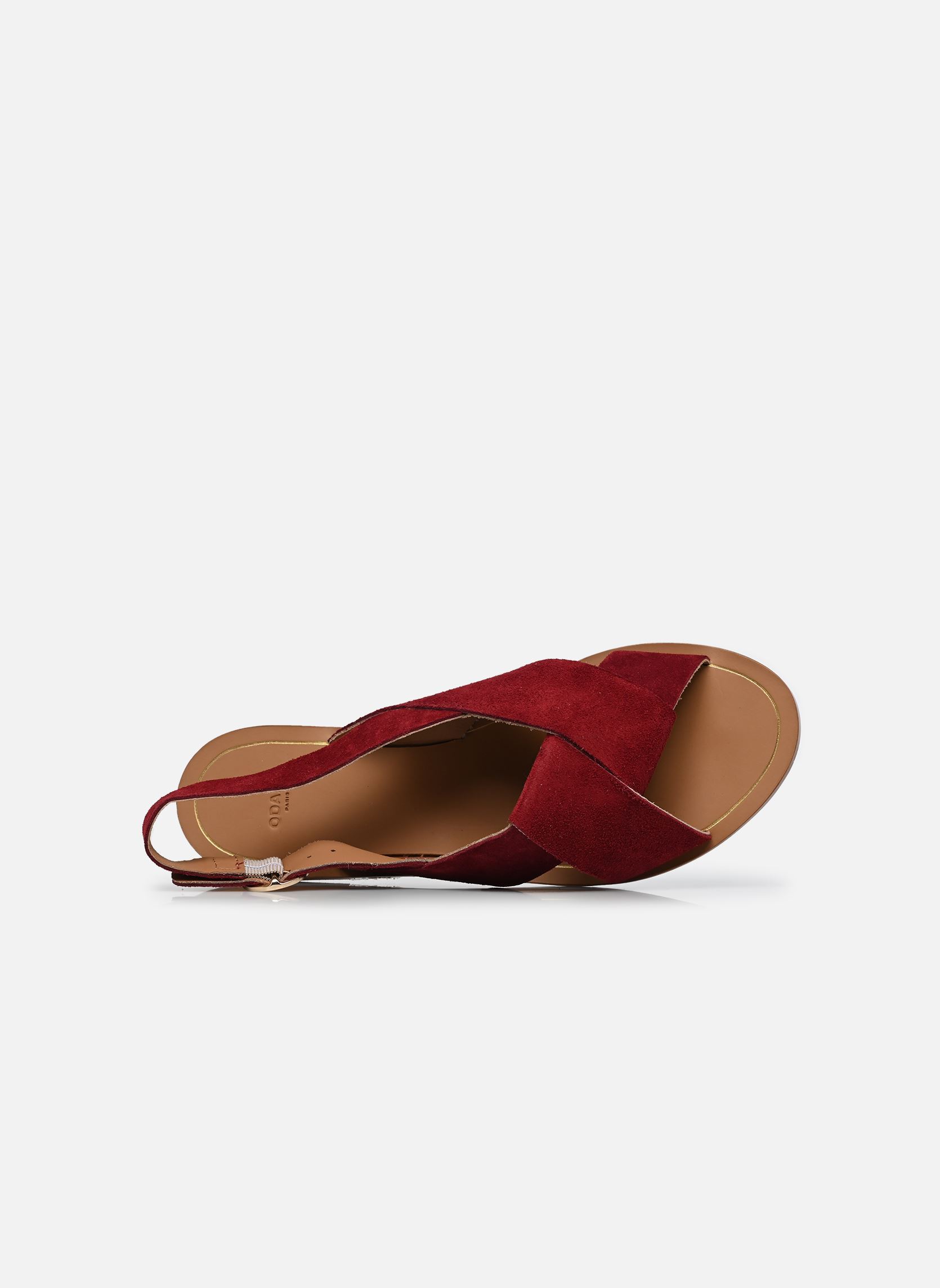 Flache Sandalen Paloma damen rot Odaje Flache Sandalen Paloma damen rot SUÈDE POURPRE