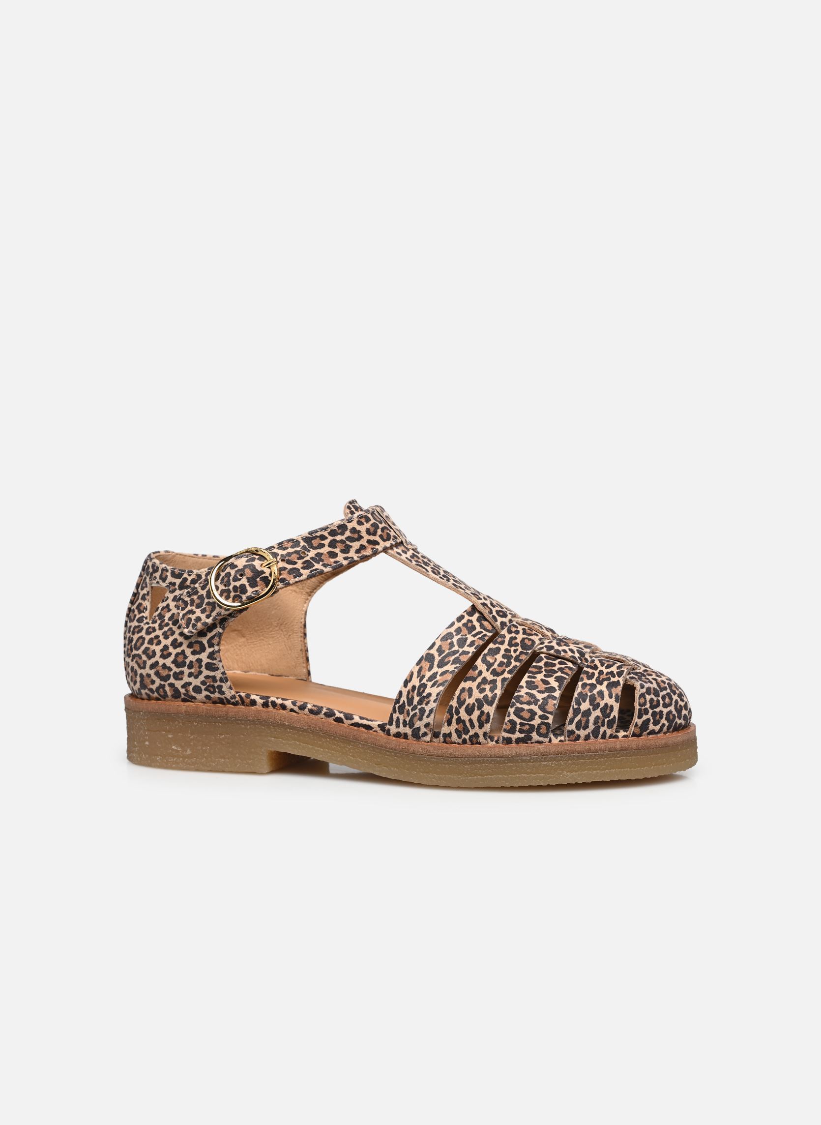 Flache Sandalen Charlie damen braun Odaje Flache Sandalen Charlie damen braun CUIR LÉOPARD