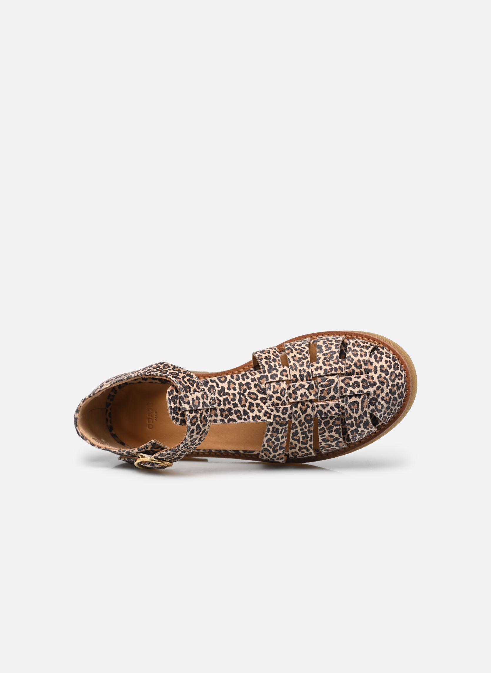 Flache Sandalen Charlie damen braun Odaje Flache Sandalen Charlie damen braun CUIR LÉOPARD