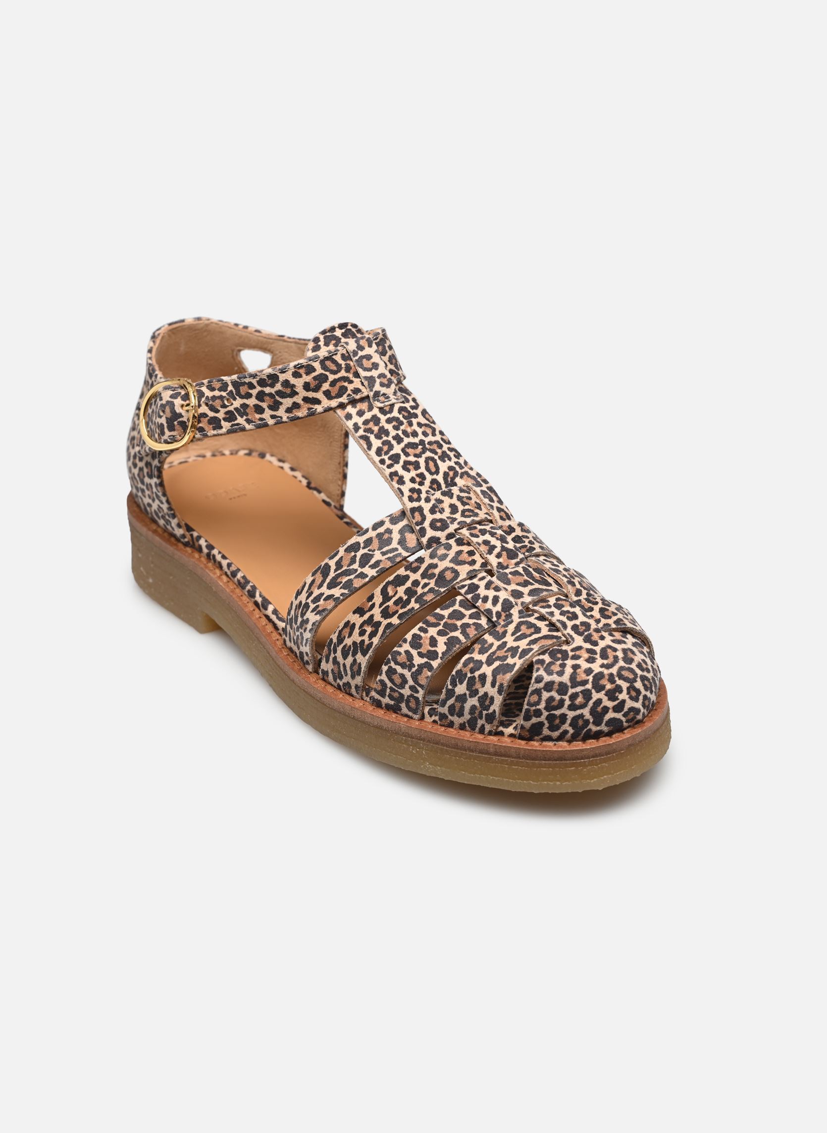 Flache Sandalen Charlie damen braun Odaje Flache Sandalen Charlie damen braun CUIR LÉOPARD