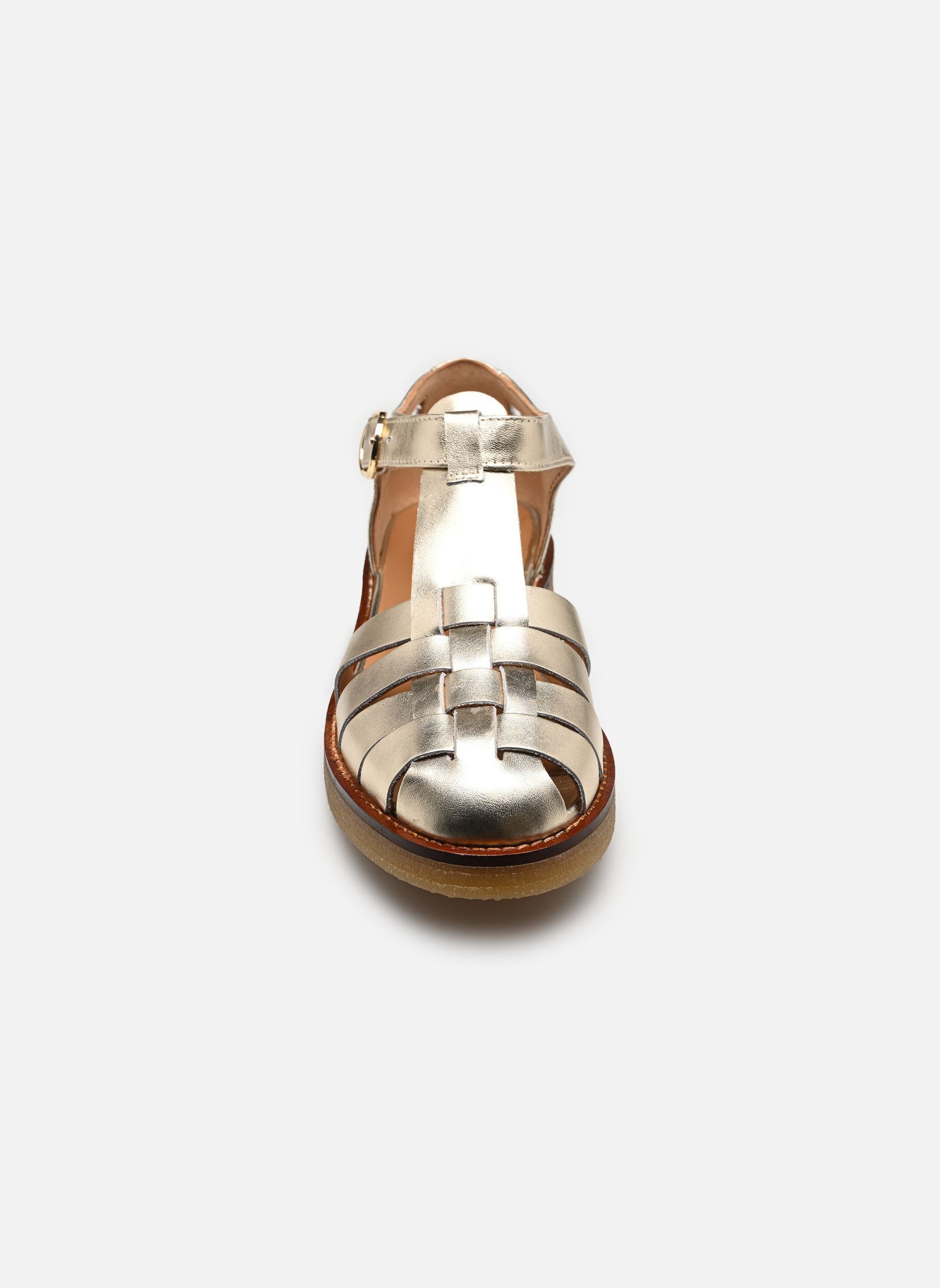 Platte sandalen Charlie dames goud en brons Odaje Platte sandalen Charlie dames goud en brons CUIR DORÉ