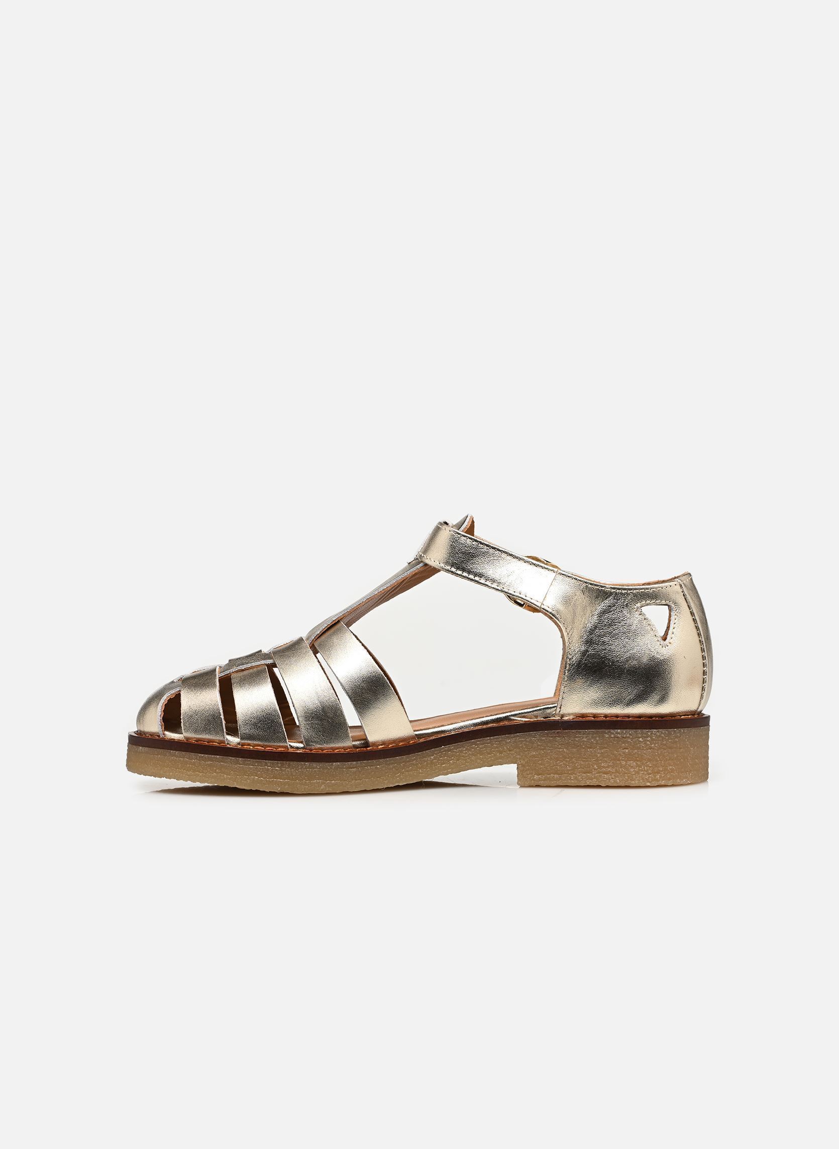 Platte sandalen Charlie dames goud en brons Odaje Platte sandalen Charlie dames goud en brons CUIR DORÉ