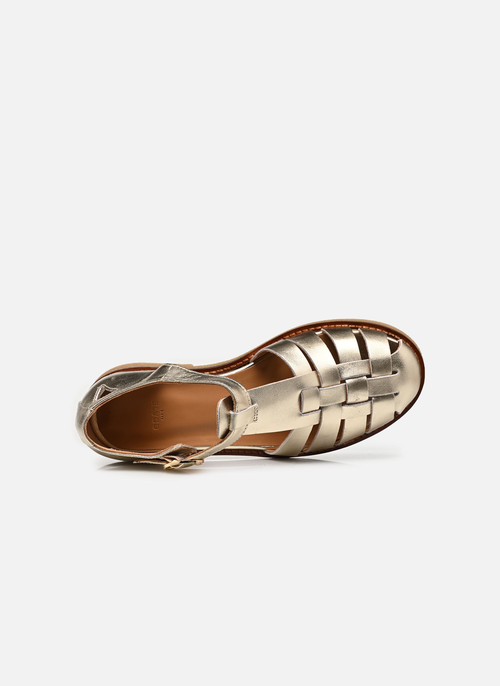 Platte sandalen Charlie dames goud en brons Odaje Platte sandalen Charlie dames goud en brons CUIR DORÉ