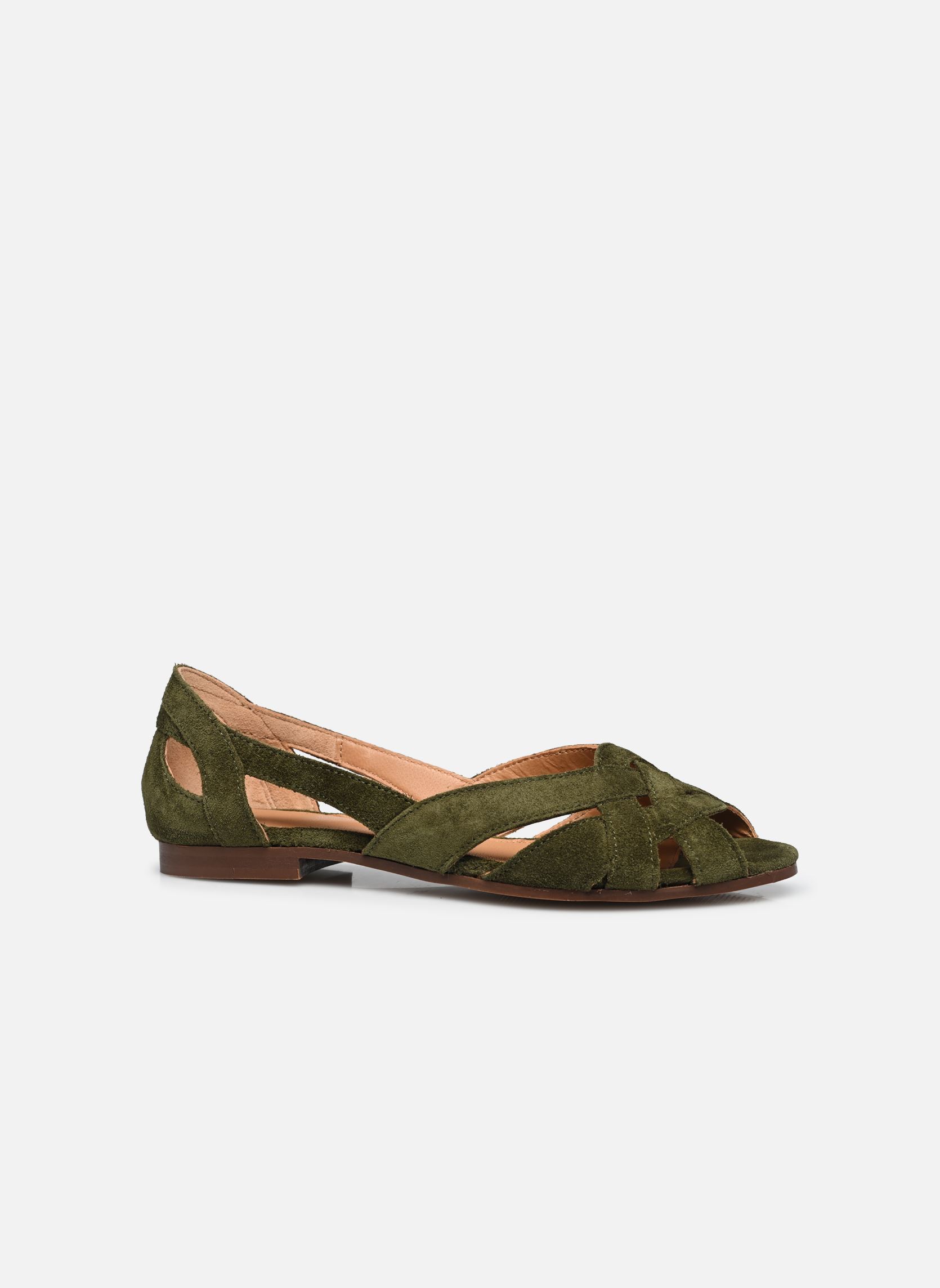 Sandalias planas Clémentine mujer verde Odaje Sandalias planas Clémentine mujer verde SUÈDE KAKI