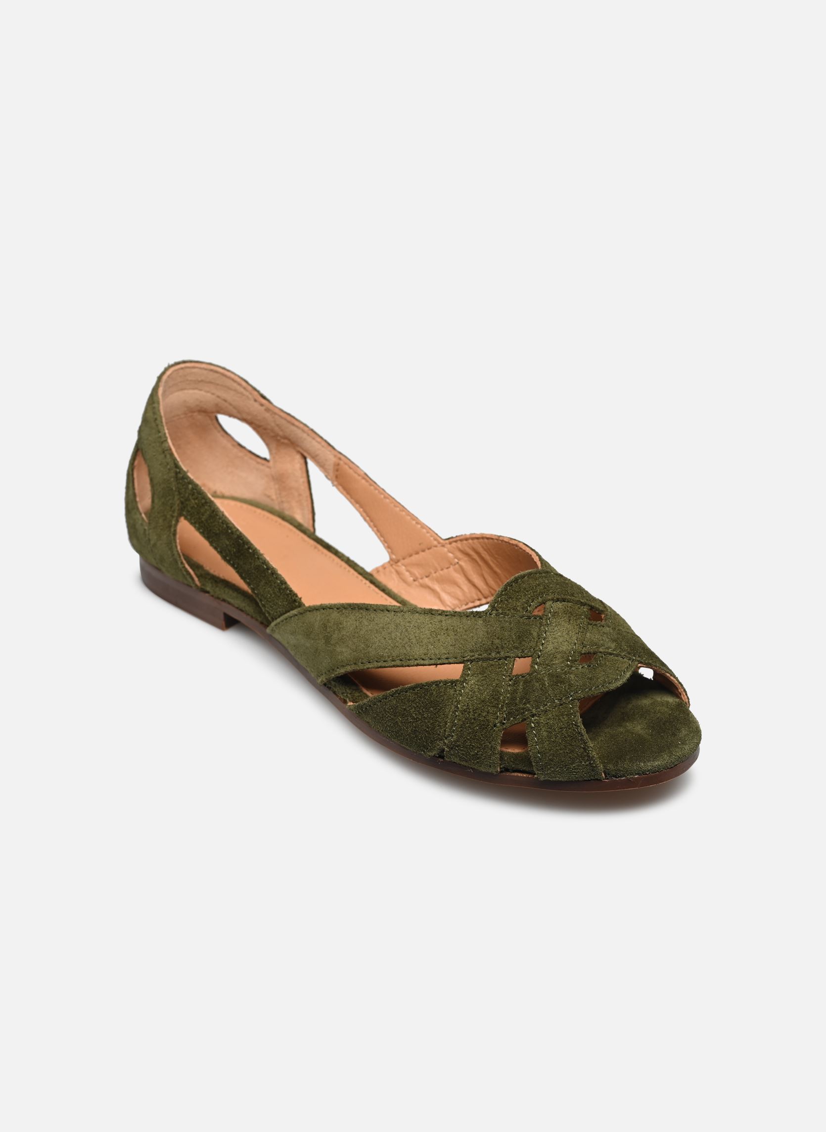 Sandalias planas Clémentine mujer verde Odaje Sandalias planas Clémentine mujer verde SUÈDE KAKI