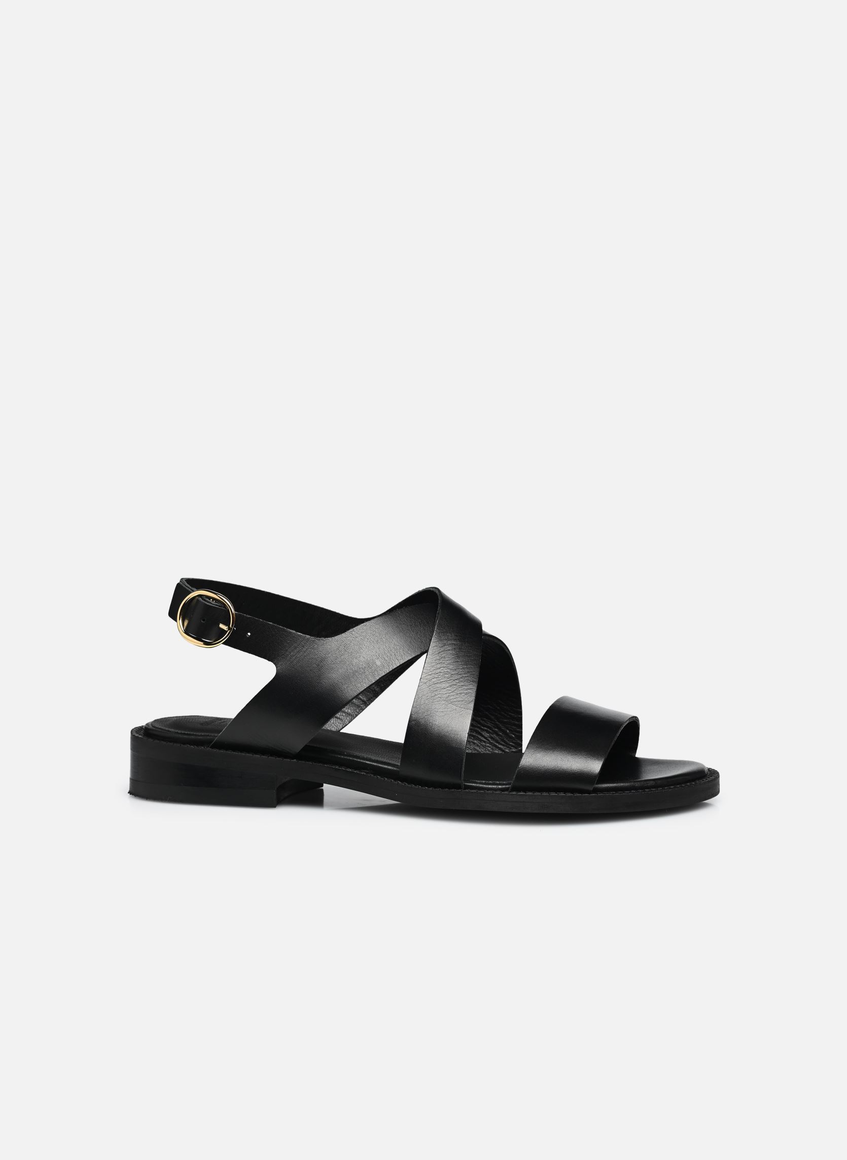 Flache Sandalen Iris damen schwarz Odaje Flache Sandalen Iris damen schwarz CUIR NOIR