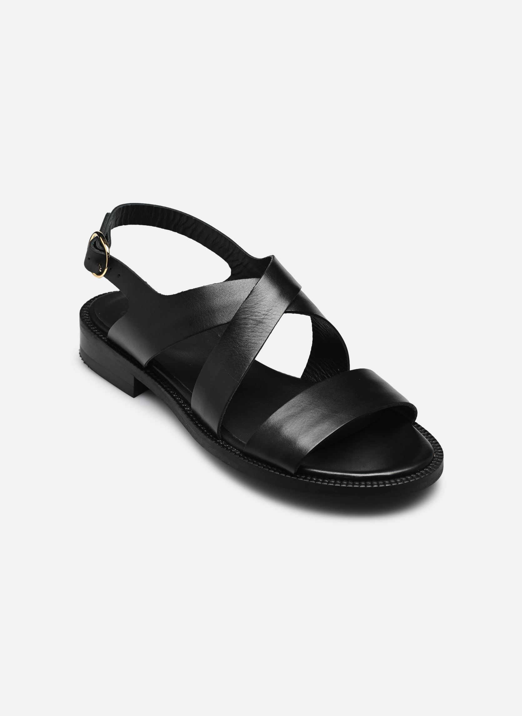 Flache Sandalen Iris damen schwarz Odaje Flache Sandalen Iris damen schwarz CUIR NOIR
