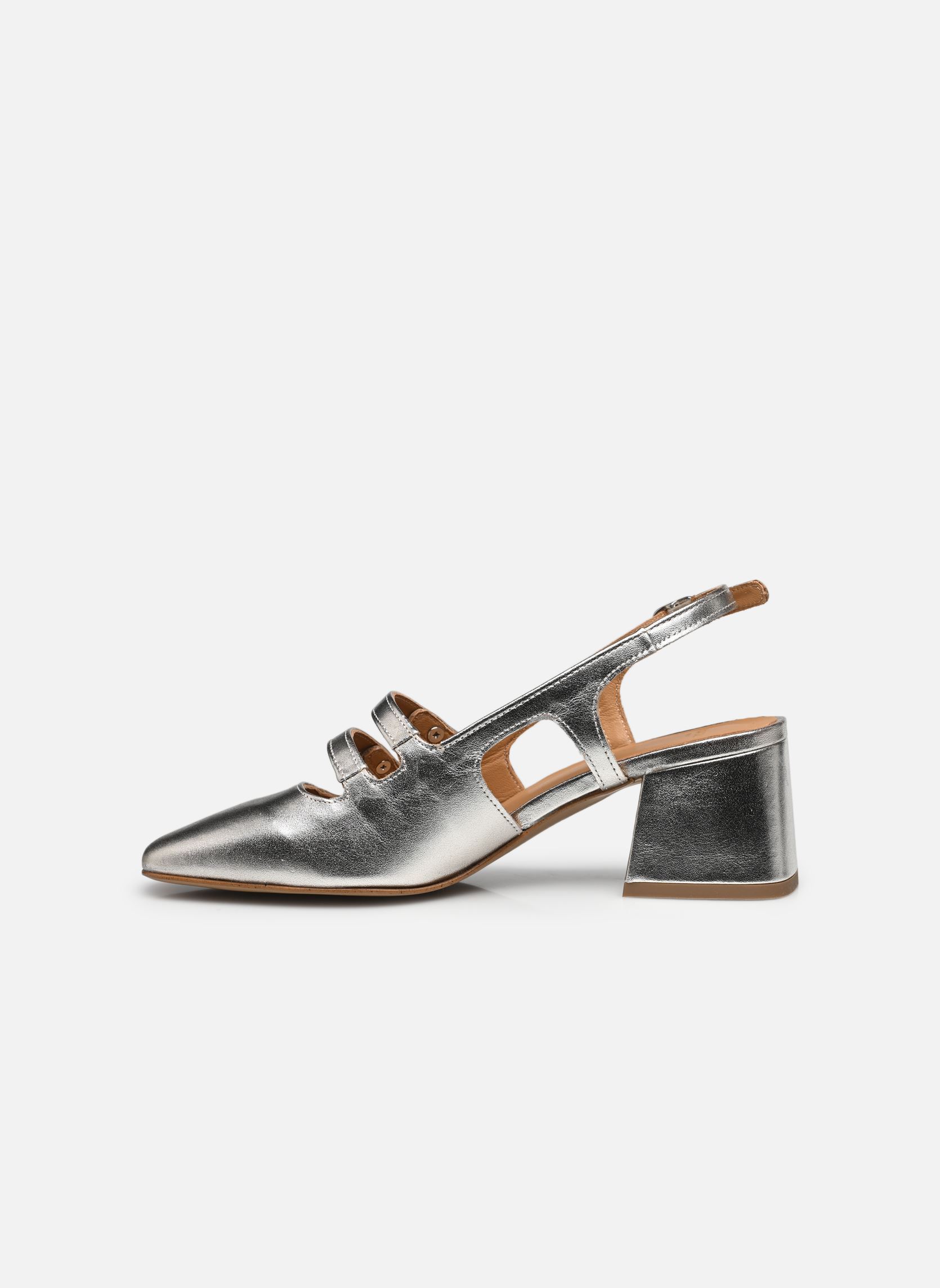 Pumps mit Riemchen Soline damen silber Odaje Pumps mit Riemchen Soline damen silber CUIR PLISSÉ ARGENTÉ