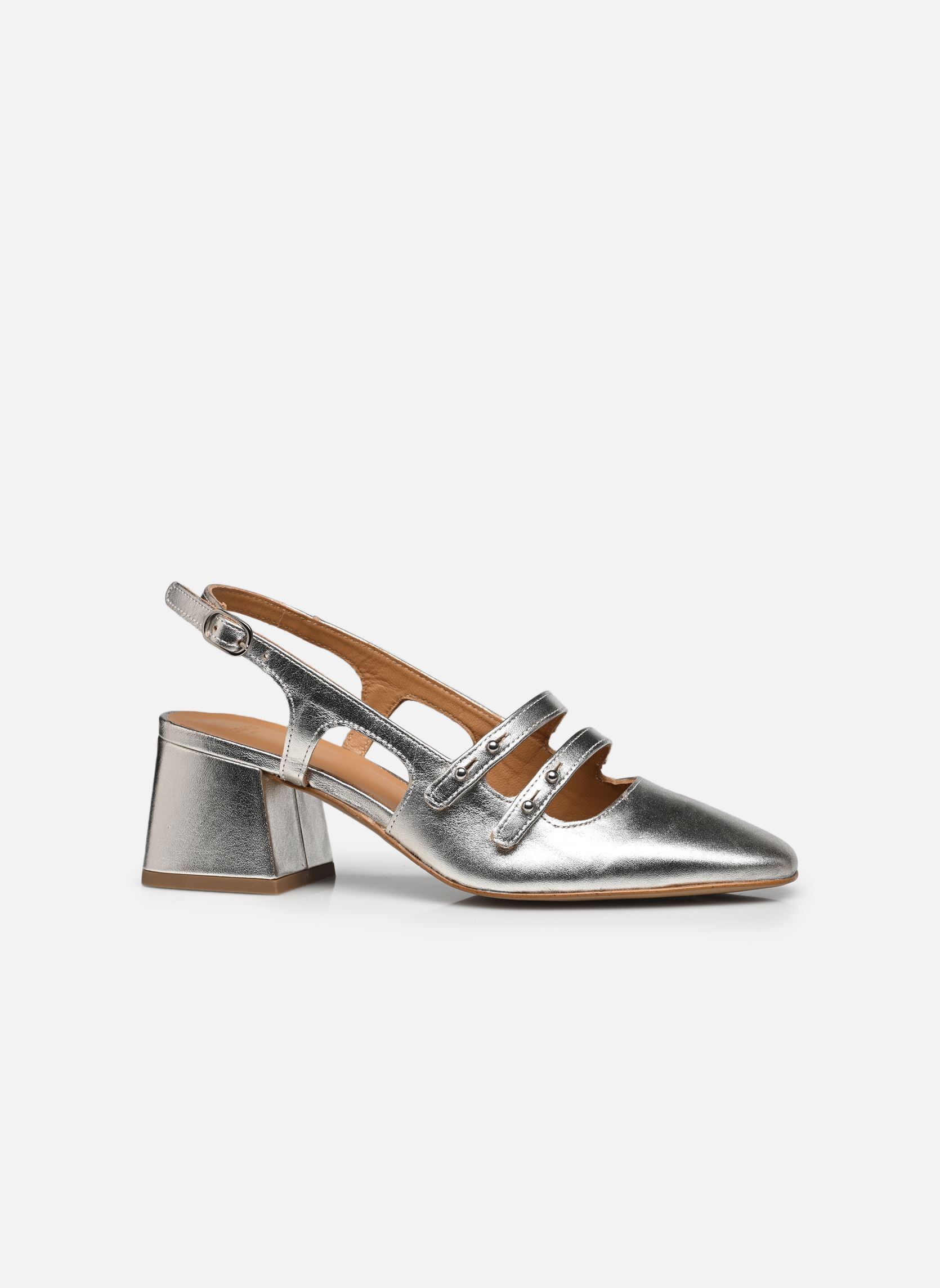 Pumps mit Riemchen Soline damen silber Odaje Pumps mit Riemchen Soline damen silber CUIR PLISSÉ ARGENTÉ