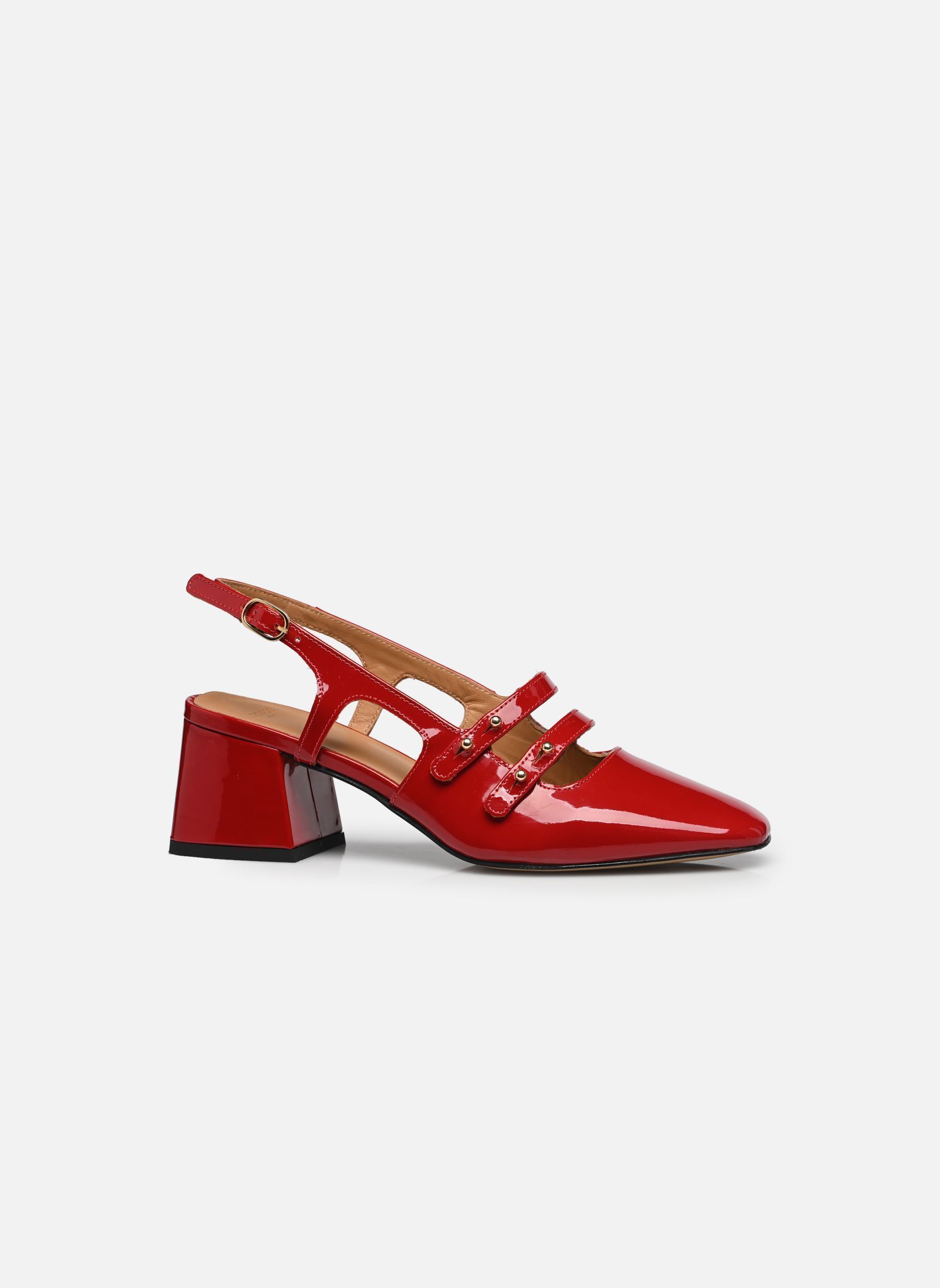 Escarpins à brides Soline femme rouge Odaje Escarpins à brides Soline femme rouge CUIR VERNI ROUGE