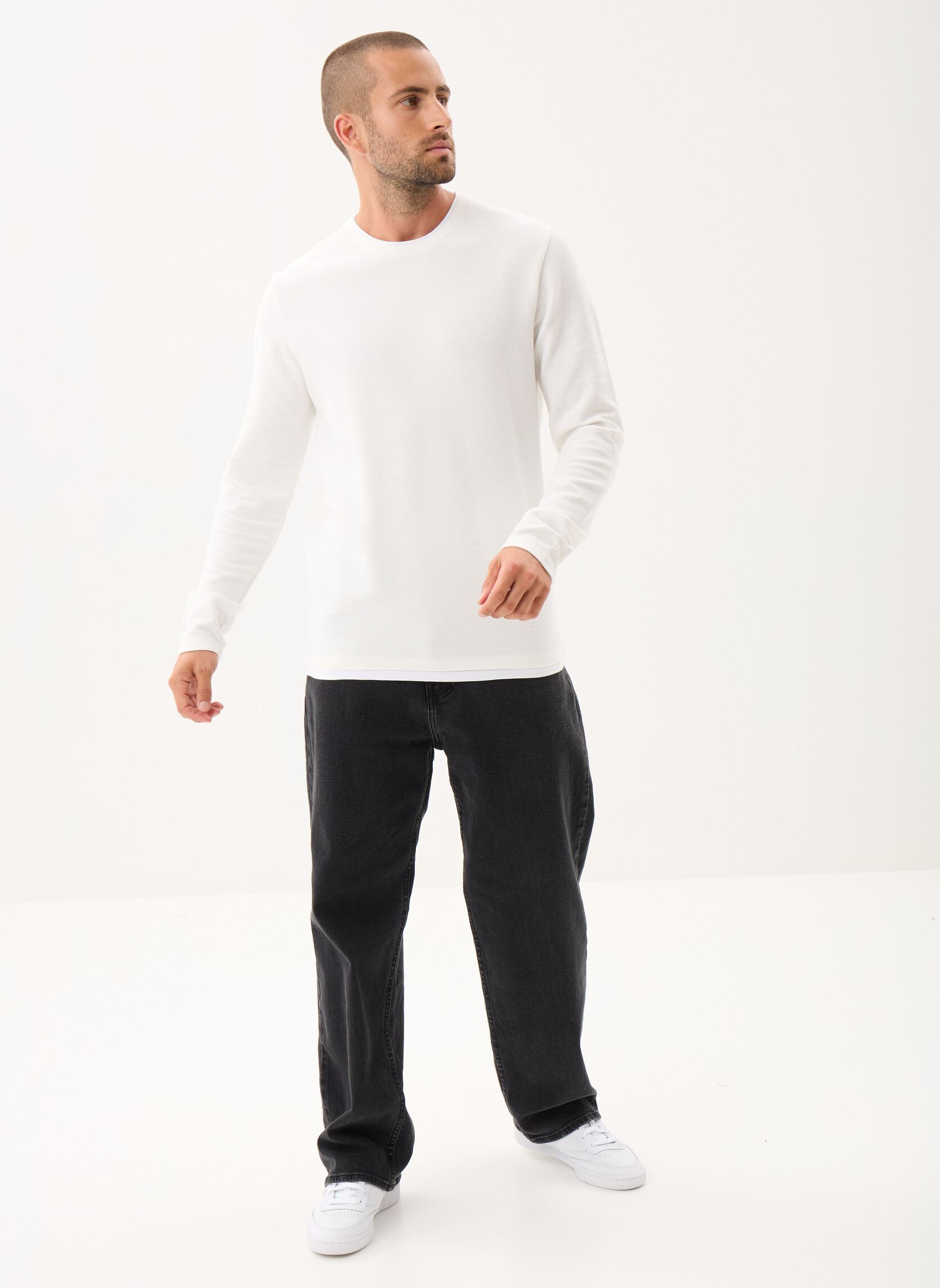 Tee-shirts manches longues TURIN homme blanc Marvin&Co Tee-shirts manches longues TURIN homme blanc COCONUT MILK