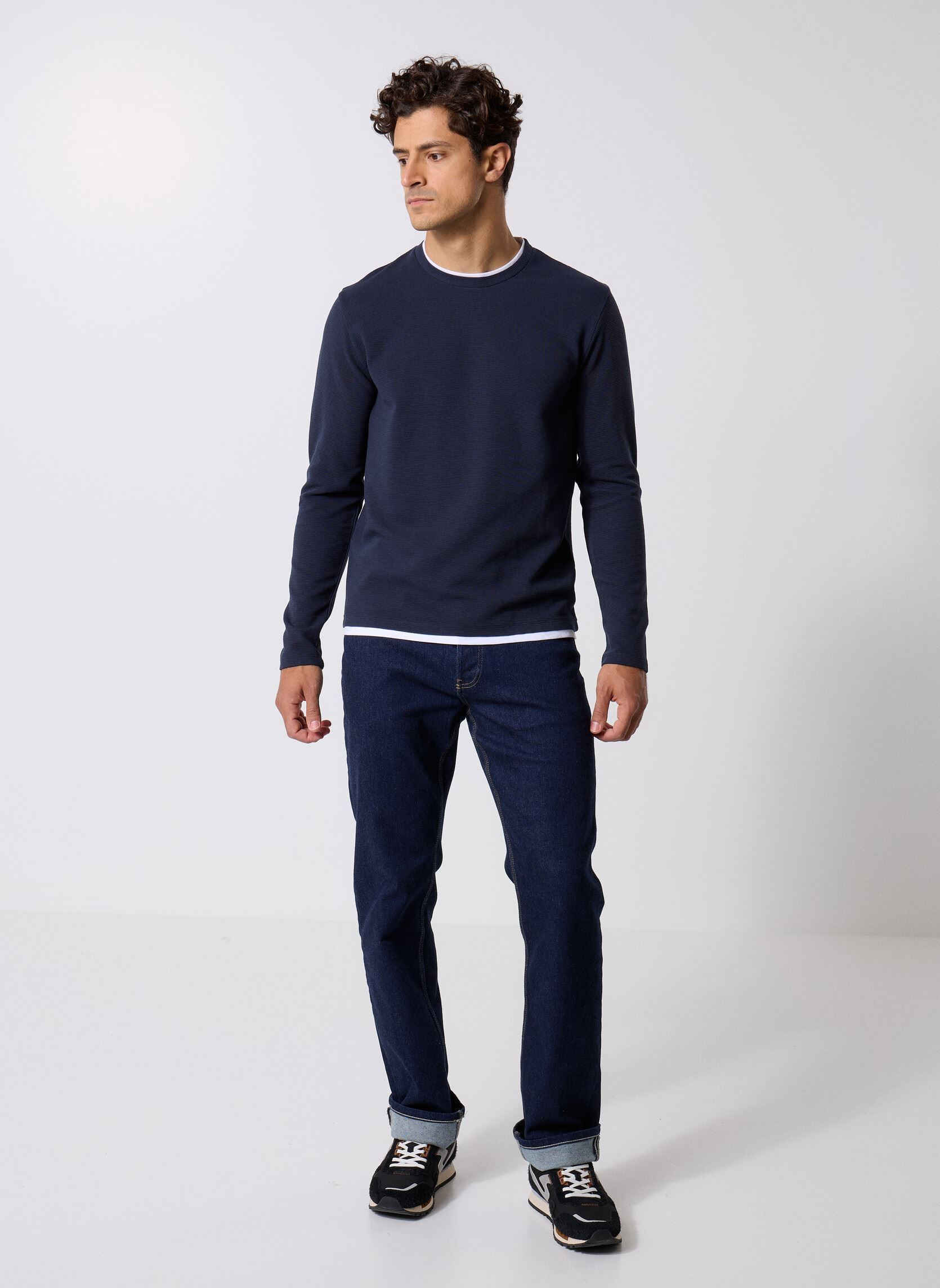 Tee-shirts manches longues TURIN homme bleu Marvin&Co Tee-shirts manches longues TURIN homme bleu SKY CAPTAIN