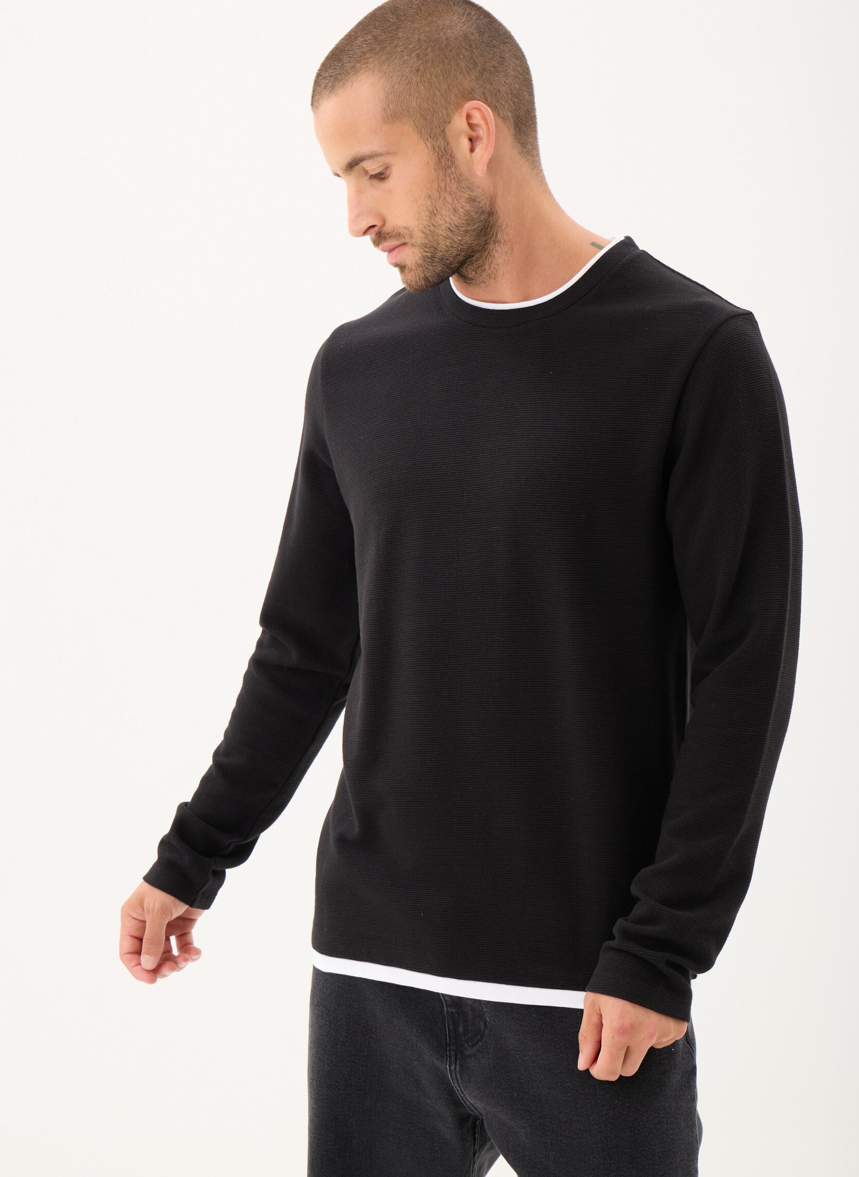 Langarm-T-Shirts TURIN herren schwarz Marvin&Co Langarm-T-Shirts TURIN herren schwarz BLACK BEAUTY