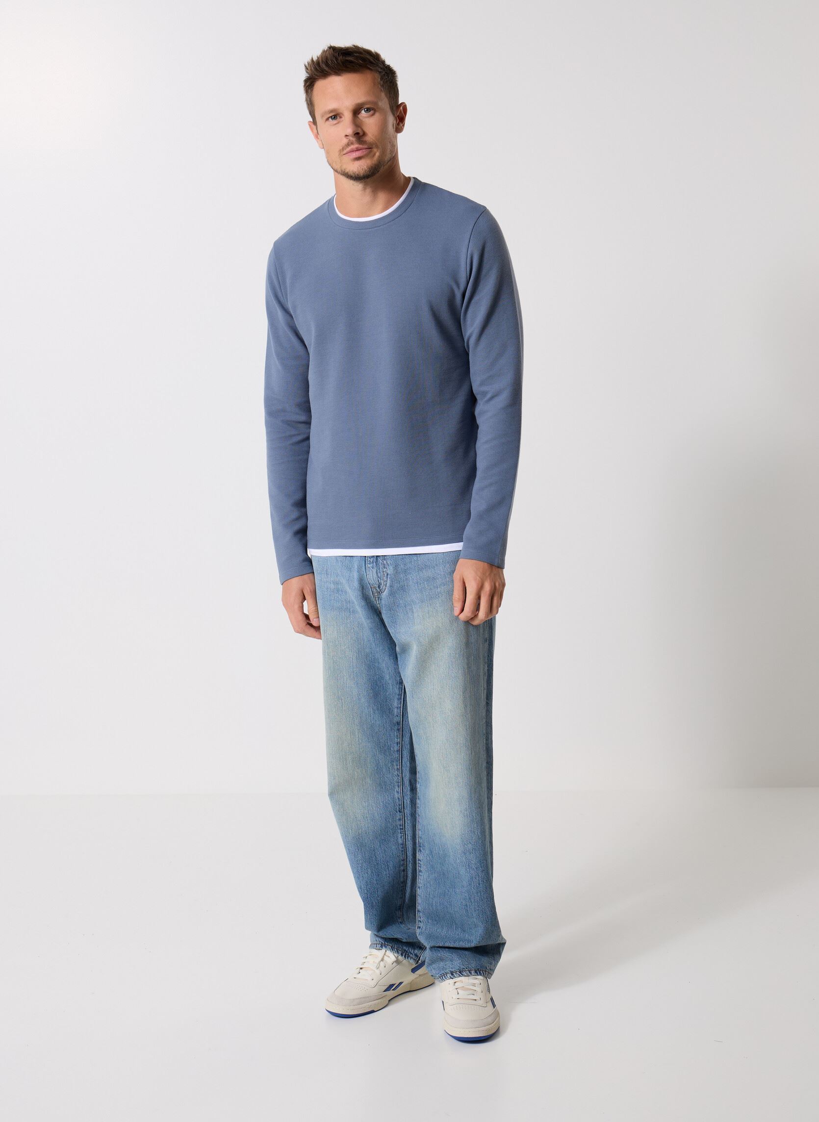 Langarm-T-Shirts TURIN herren blau Marvin&Co Langarm-T-Shirts TURIN herren blau CHINA BLUE