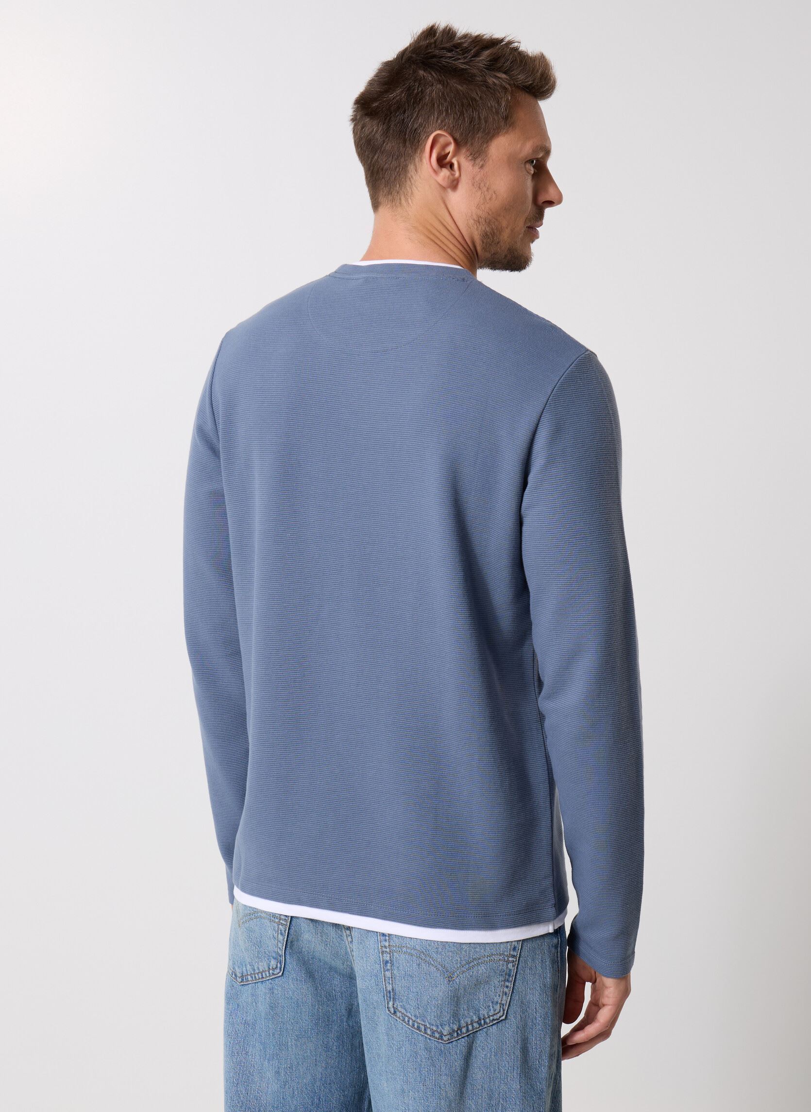 Langarm-T-Shirts TURIN herren blau Marvin&Co Langarm-T-Shirts TURIN herren blau CHINA BLUE
