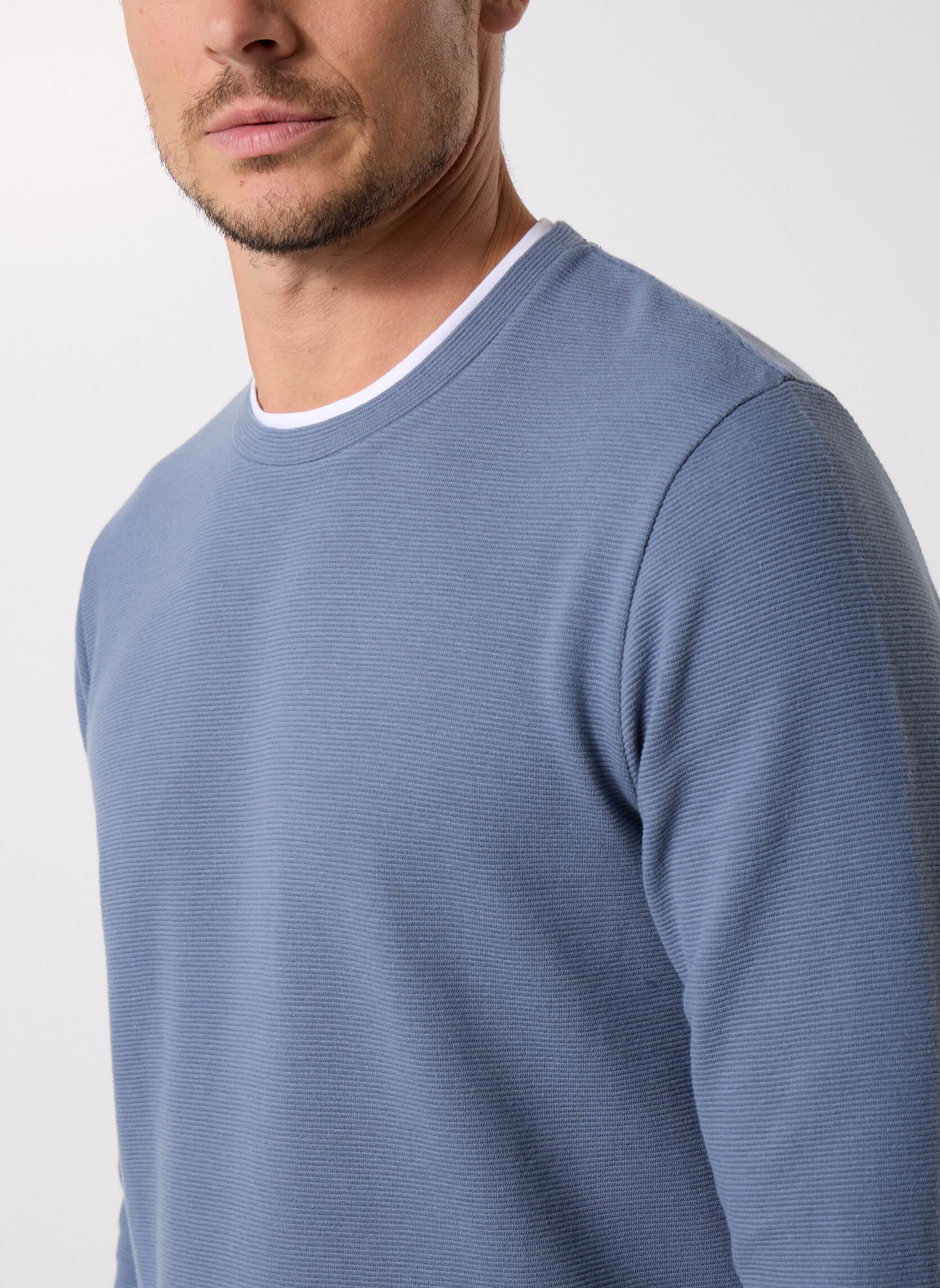 Langarm-T-Shirts TURIN herren blau Marvin&Co Langarm-T-Shirts TURIN herren blau CHINA BLUE