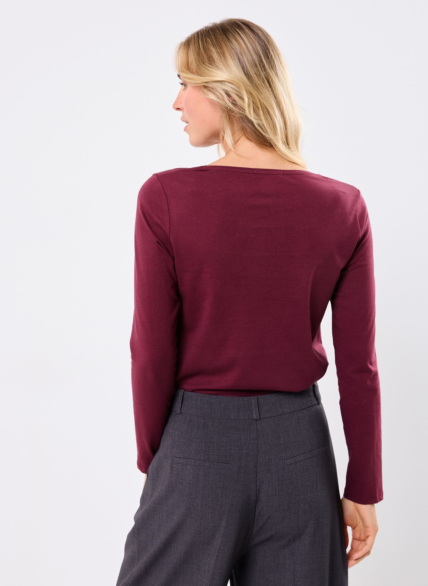 Tee-shirts manches longues TESS femme marron MADE BY Tee-shirts manches longues TESS femme marron MAROON BANNER