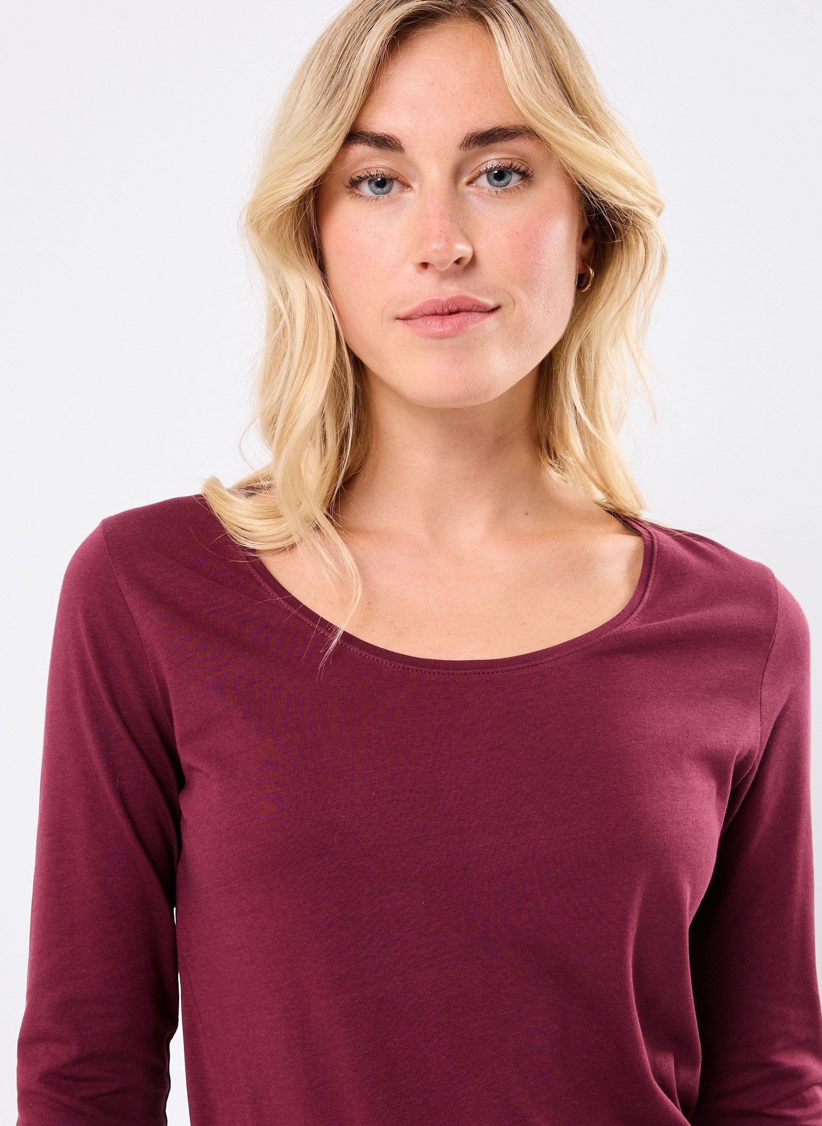 Tee-shirts manches longues TESS femme marron MADE BY Tee-shirts manches longues TESS femme marron MAROON BANNER