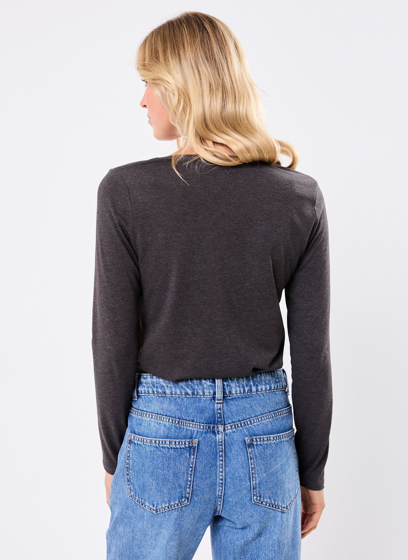 Tee-shirts manches longues TESSINE femme gris MADE BY Tee-shirts manches longues TESSINE femme gris ANTRACITE CHINE