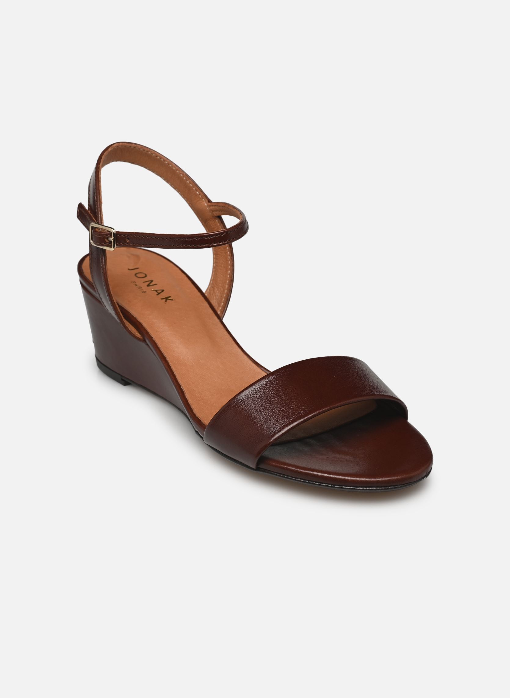 Sandalen met sleehak en plateau AGRUME dames bruin Jonak Sandalen met sleehak en plateau AGRUME dames bruin marron