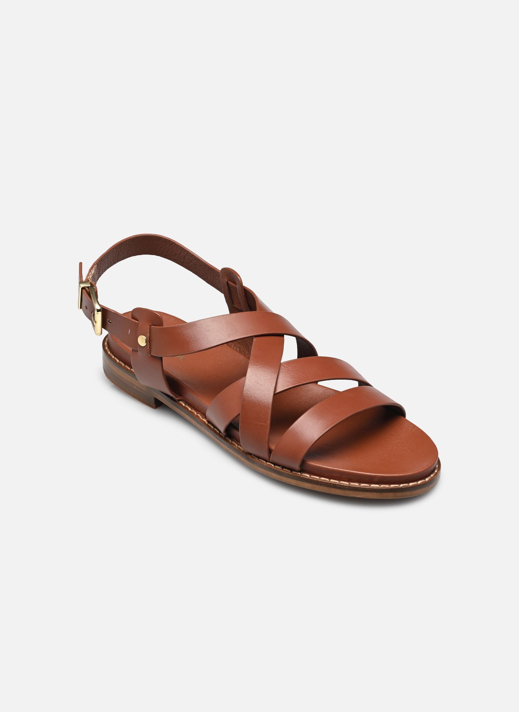 Sandalias planas WOKY mujer marrón Jonak Sandalias planas WOKY mujer marrón Cognac