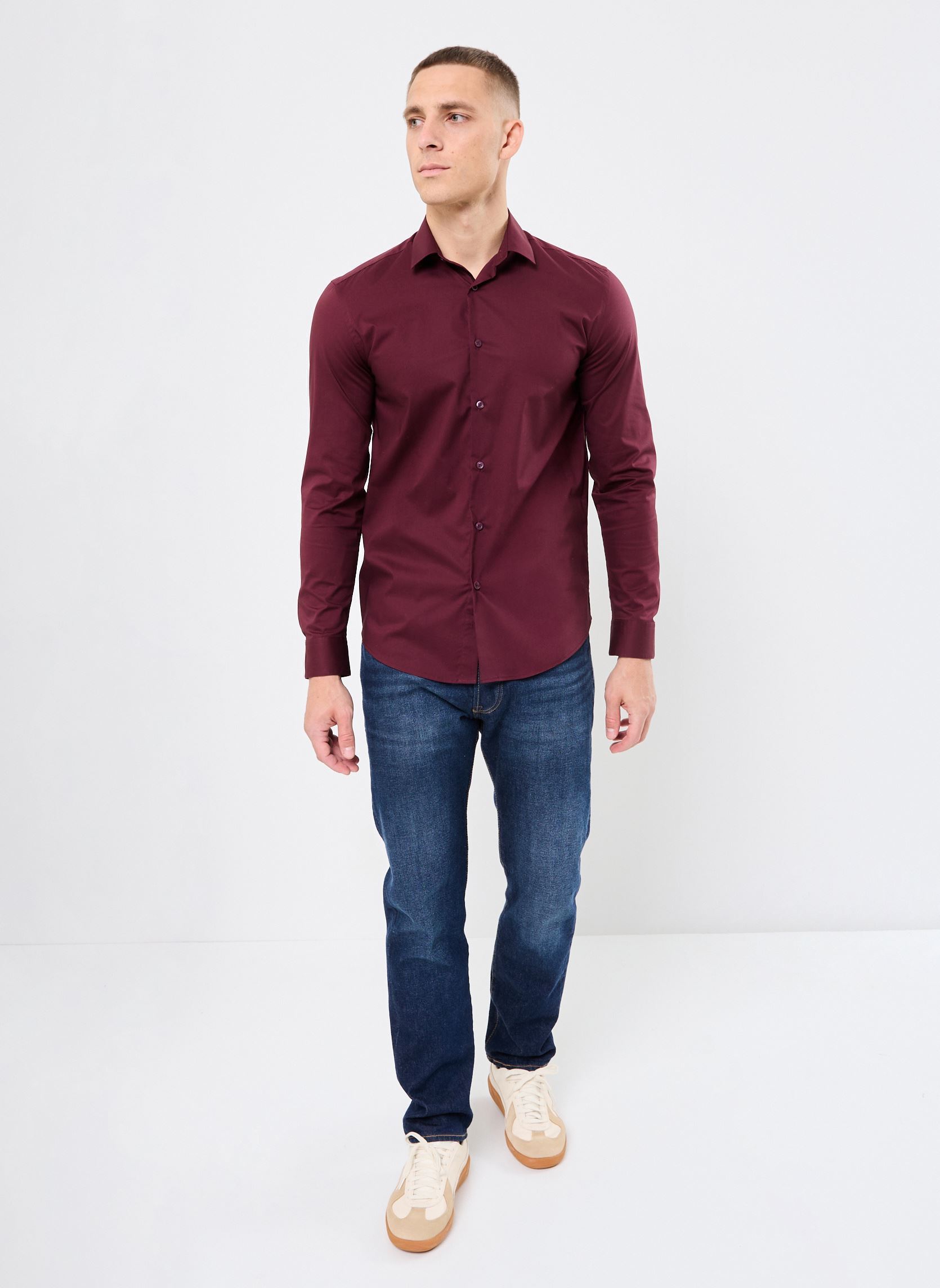 Chemises CHEMUNI homme bordeaux MADE BY Chemises CHEMUNI homme bordeaux MAROON BANNER