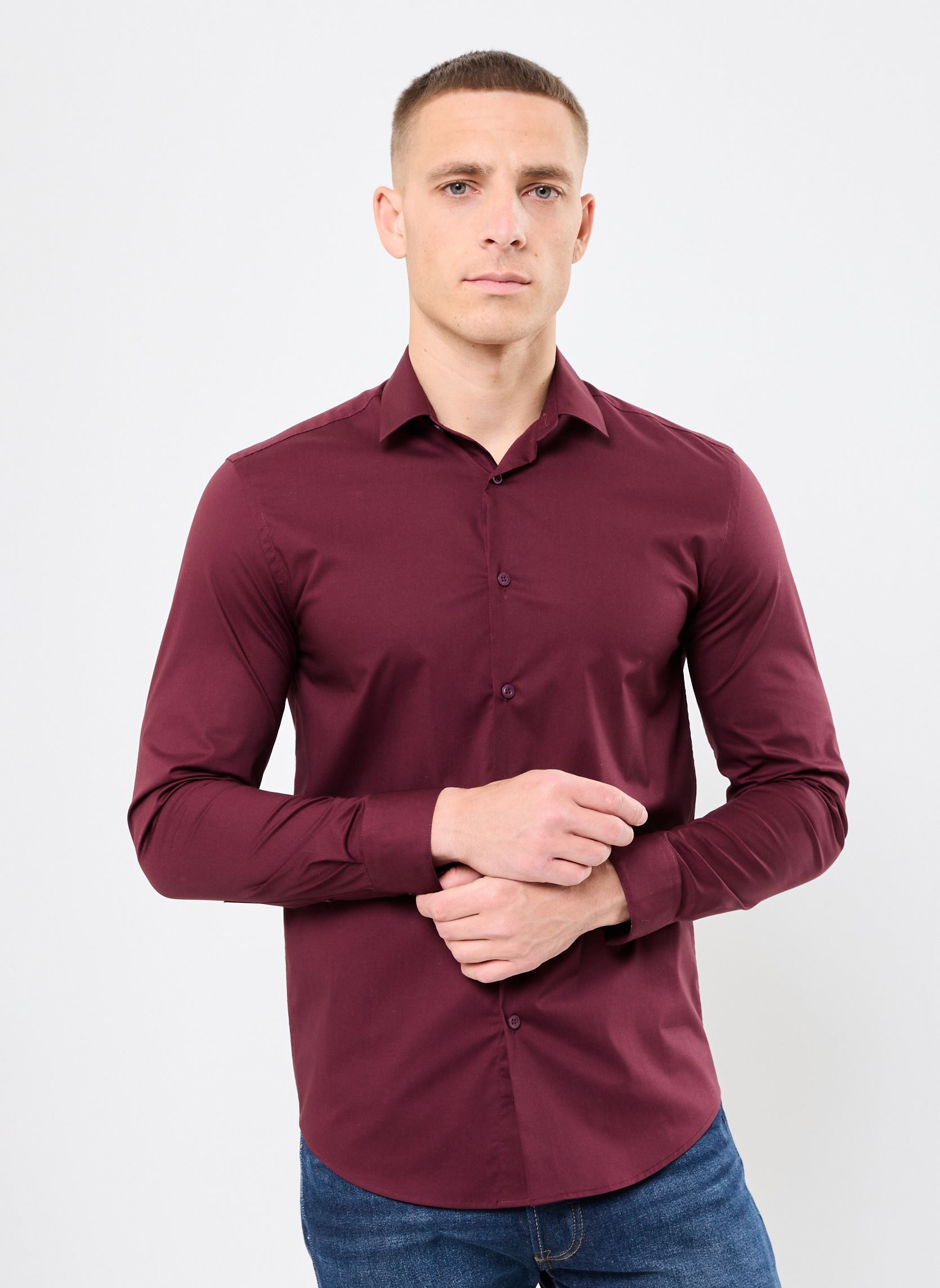 Chemises CHEMUNI homme bordeaux MADE BY Chemises CHEMUNI homme bordeaux MAROON BANNER