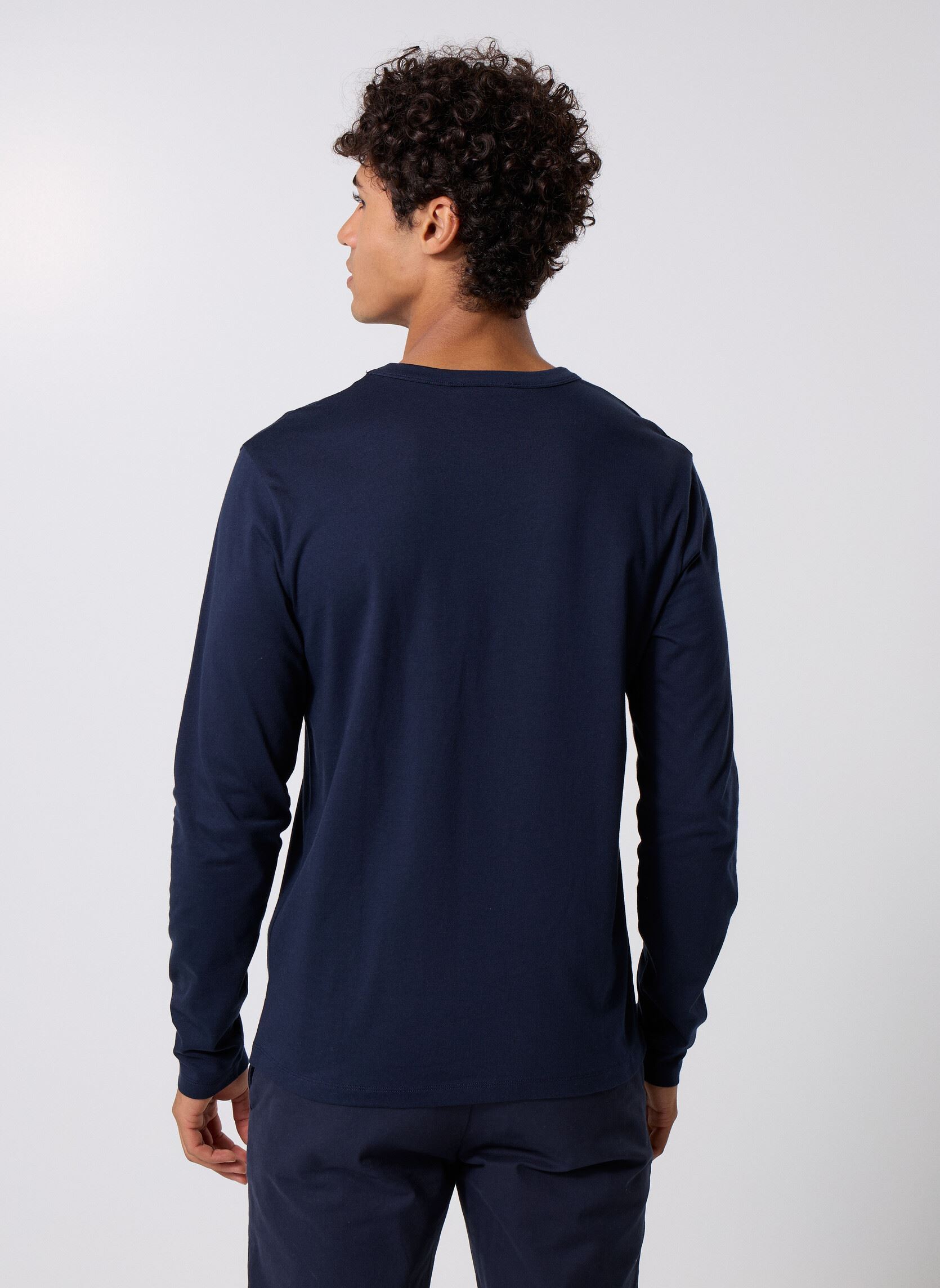 Tee-shirts manches longues TPERFLONG homme bleu Marvin&Co Tee-shirts manches longues TPERFLONG homme bleu Sky captain