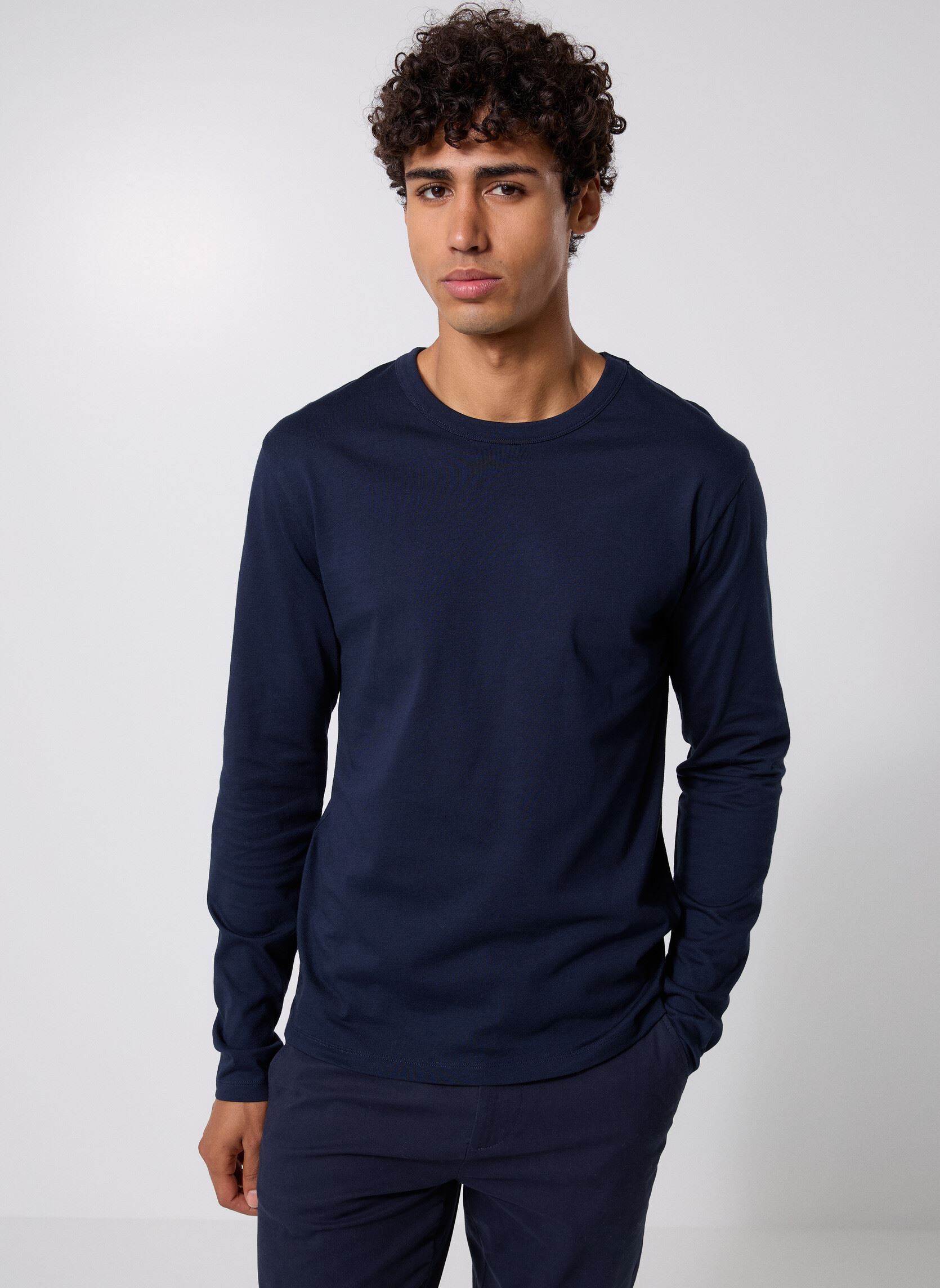 Tee-shirts manches longues TPERFLONG homme bleu Marvin&Co Tee-shirts manches longues TPERFLONG homme bleu Sky captain