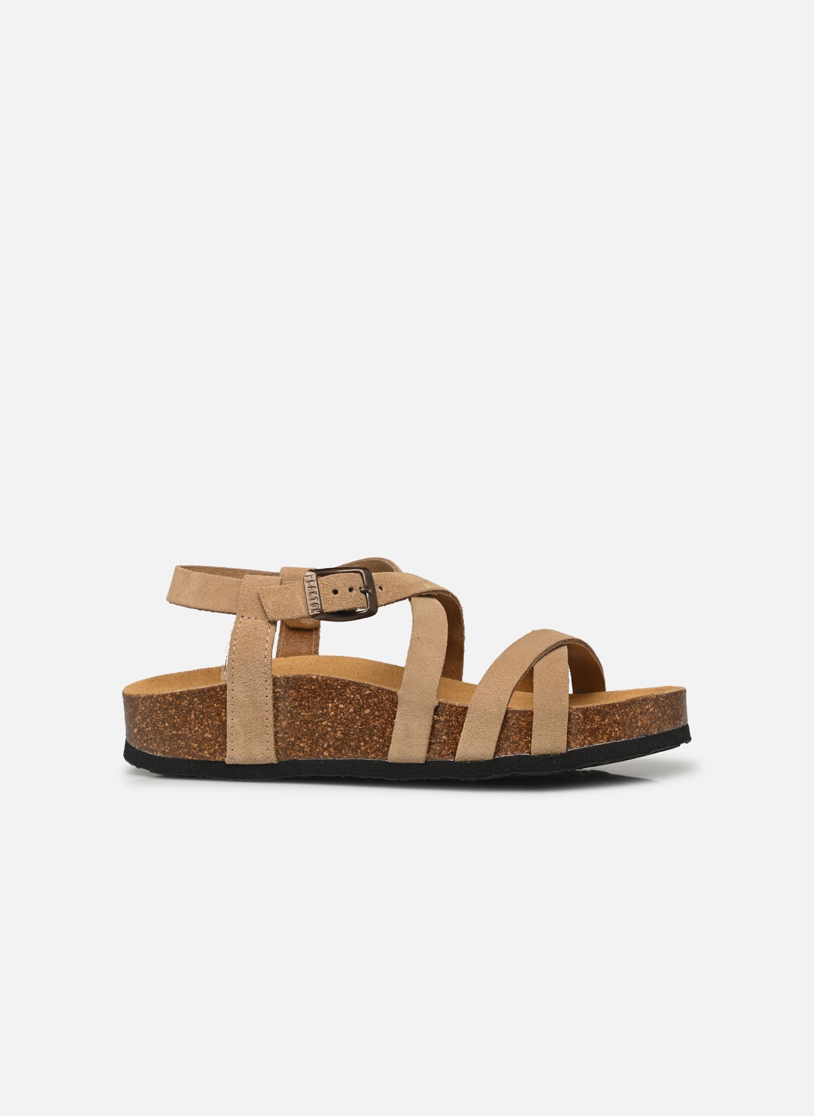 Sandalen met sleehak en plateau CP NEMO dames bruin Plakton Sandalen met sleehak en plateau CP NEMO dames bruin TAN 106 X