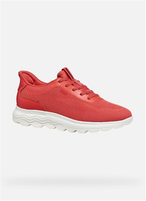 Geox Baskets basses D SPHERICA PLUS femme rouge