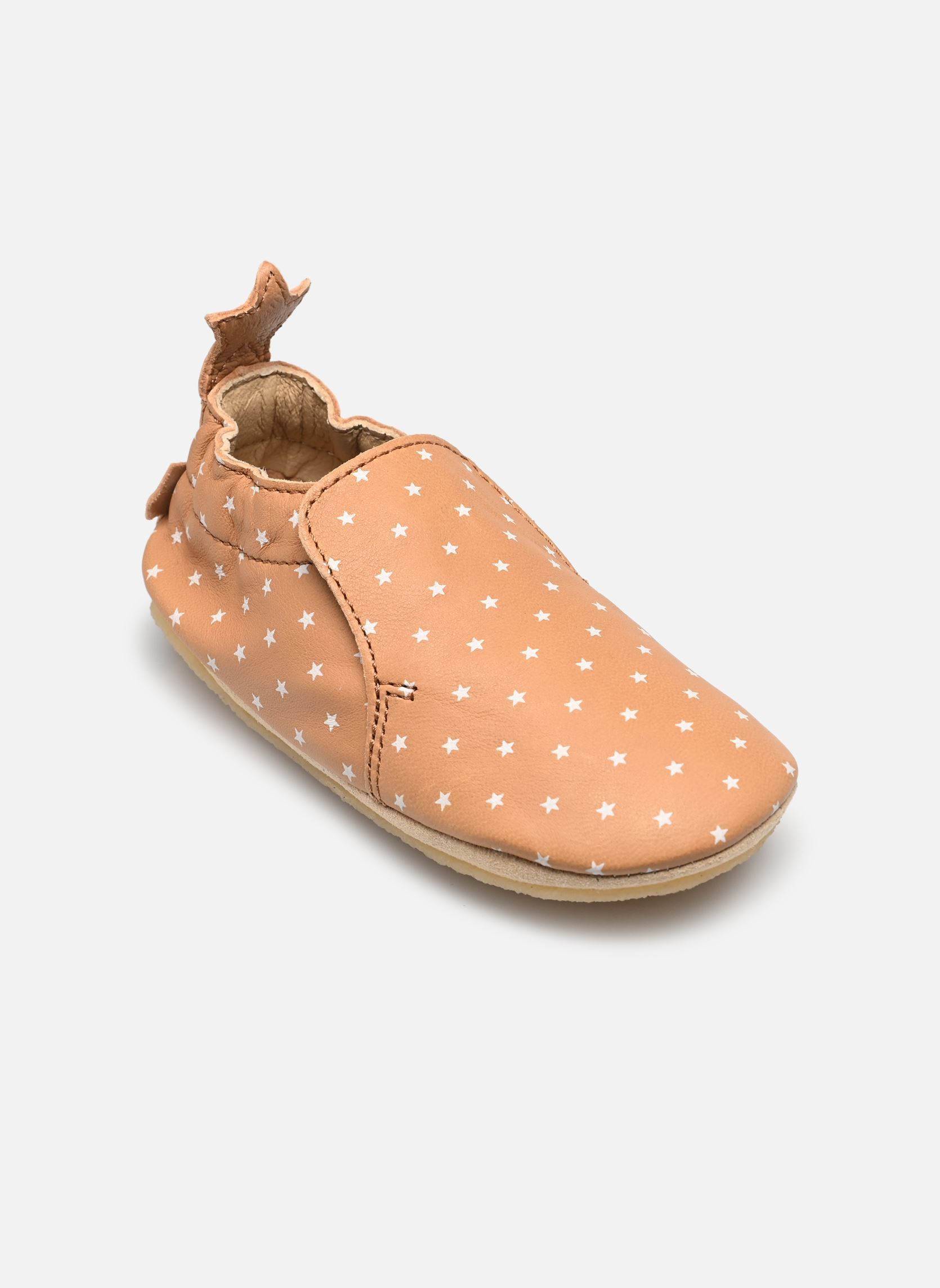 Chaussons DOUDOU STAR garçon marron Bonton Chaussons DOUDOU STAR garçon marron MINI STAR CAMEL-WHIT