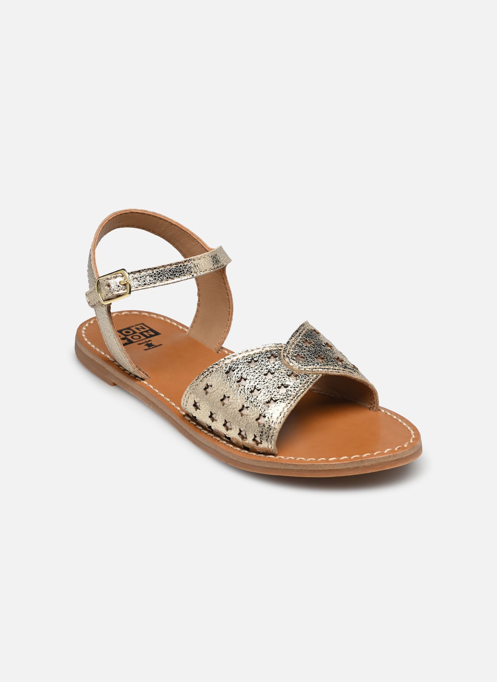 Sandales SANDY PERFO fille or et bronze Bonton Sandales SANDY PERFO fille or et bronze Platine
