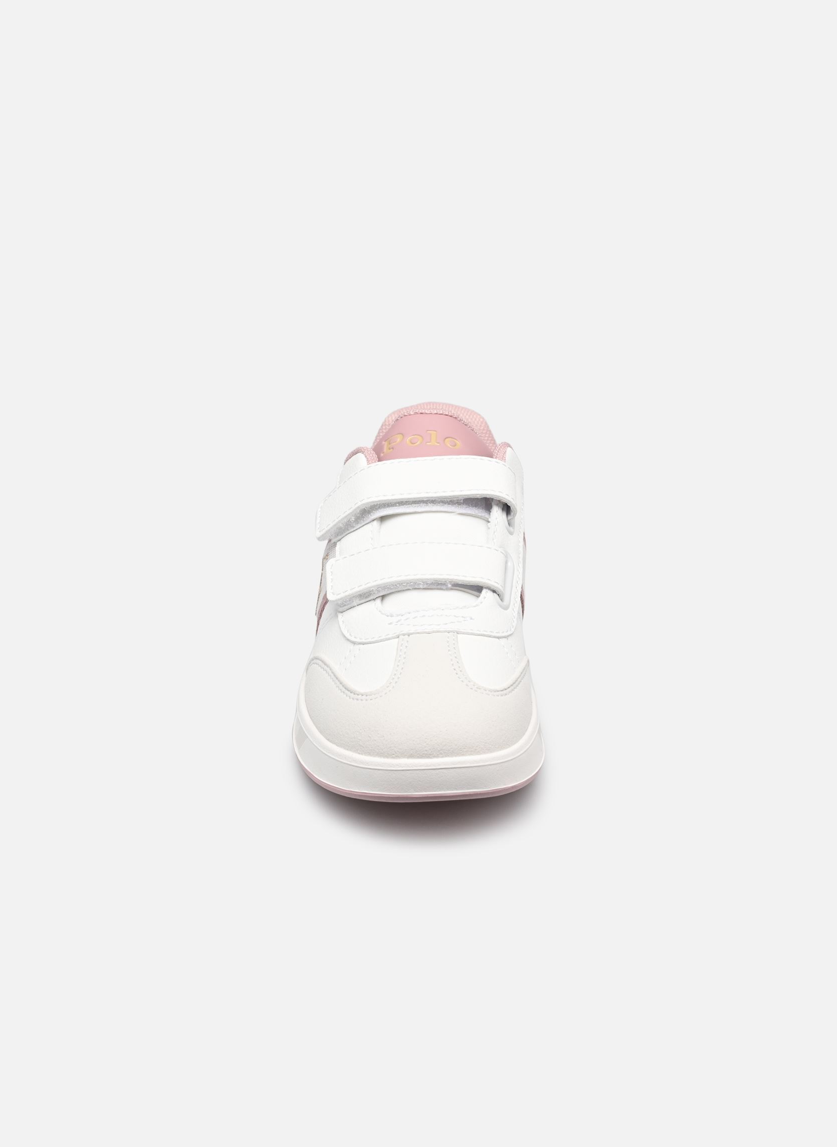 Baskets basses HERITAGE COURT III T-TOE EZ fille blanc Polo Ralph Lauren Baskets basses HERITAGE COURT III T-TOE EZ fille blanc WHITE SMOOTH/BLUSH PINK W/ GOL