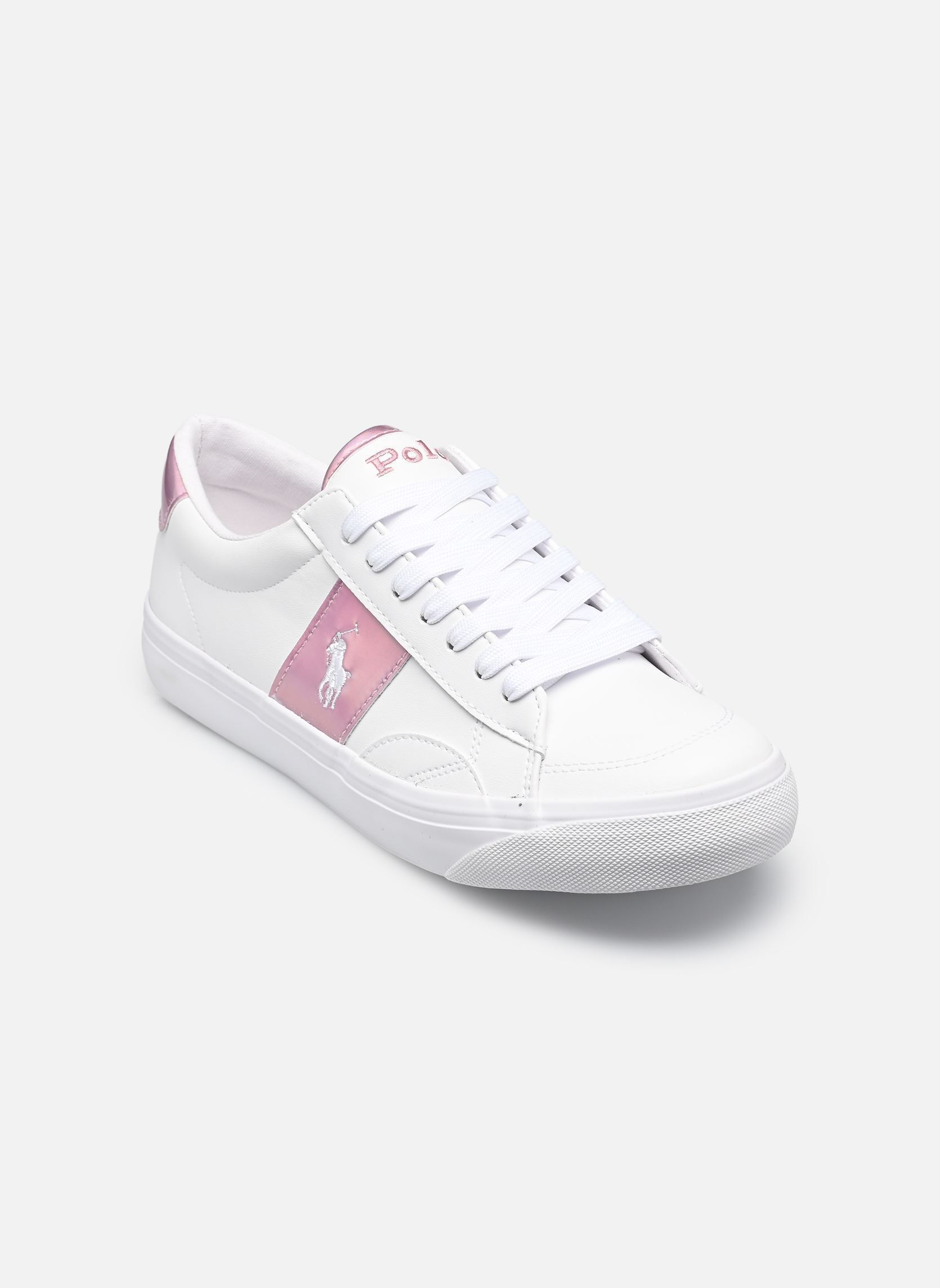 Lage sneakers RYLEY meisjes wit Polo Ralph Lauren Lage sneakers RYLEY meisjes wit WHITE TUMBLED/PINK METALLIC W/